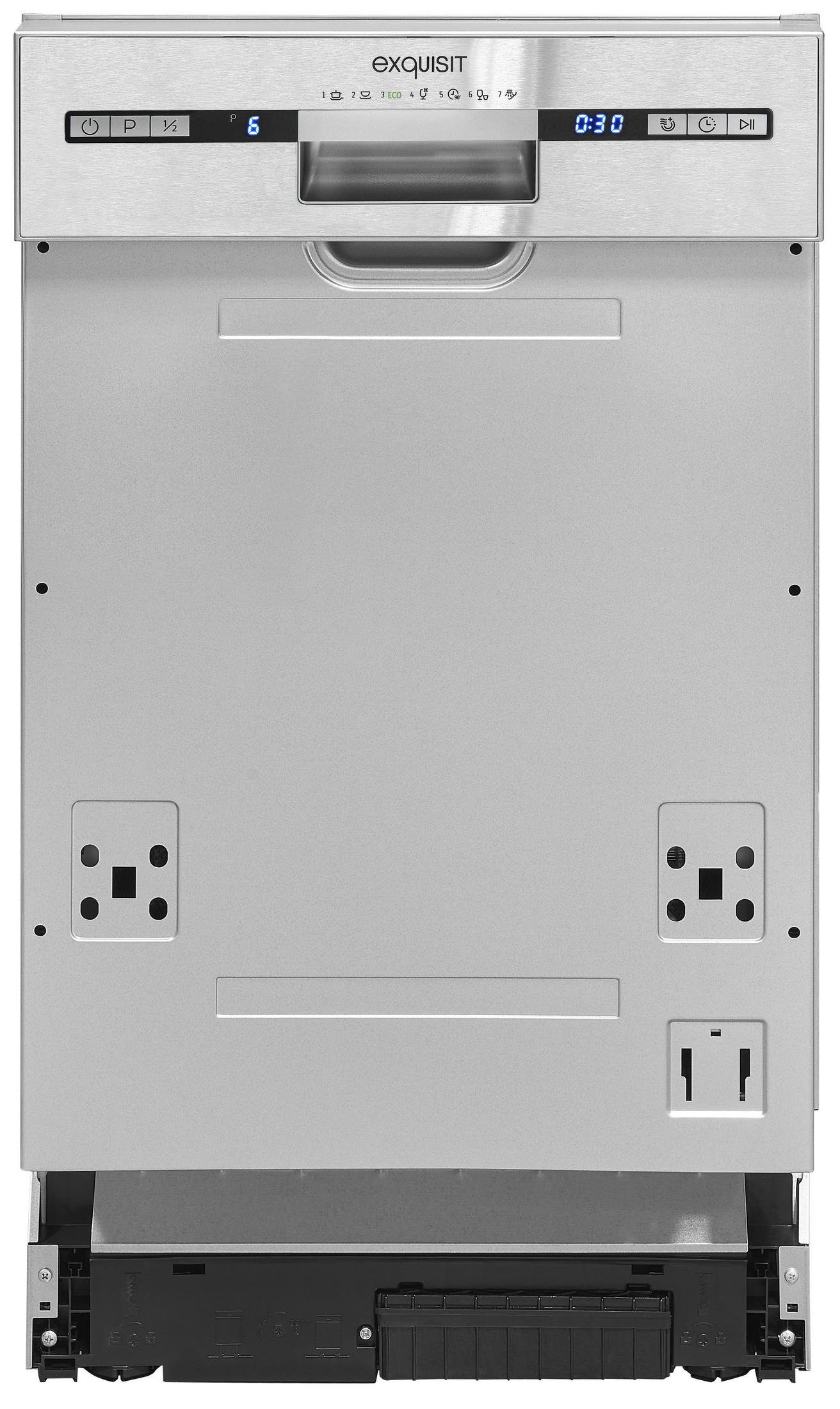 EXQUISIT EGSP 2109-EB-030 E INOX Geschirrspüler (teilintegrierbar (Besteckkorb, 448 mm breit, 47 dB (A), E)