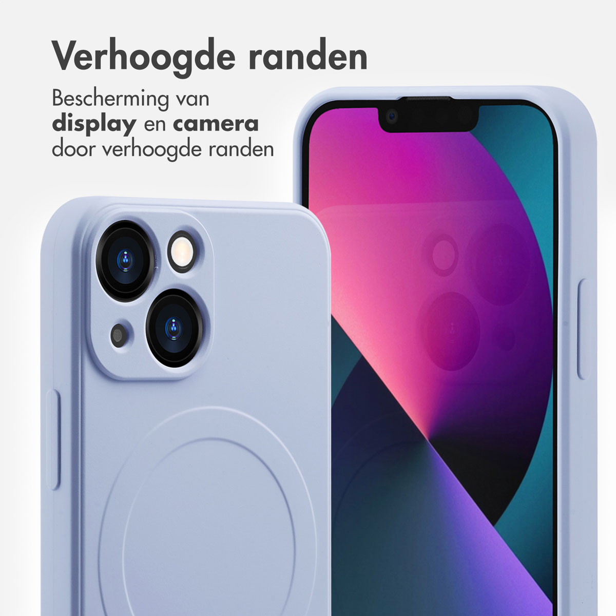 Telefoonhoes die het scherm en de camera beschermt met verhoogde randen.