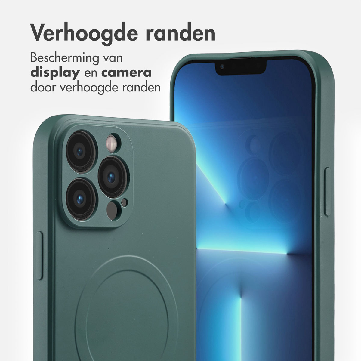 Coque de téléphone protégeant l'écran et la caméra avec des bords surélevés.