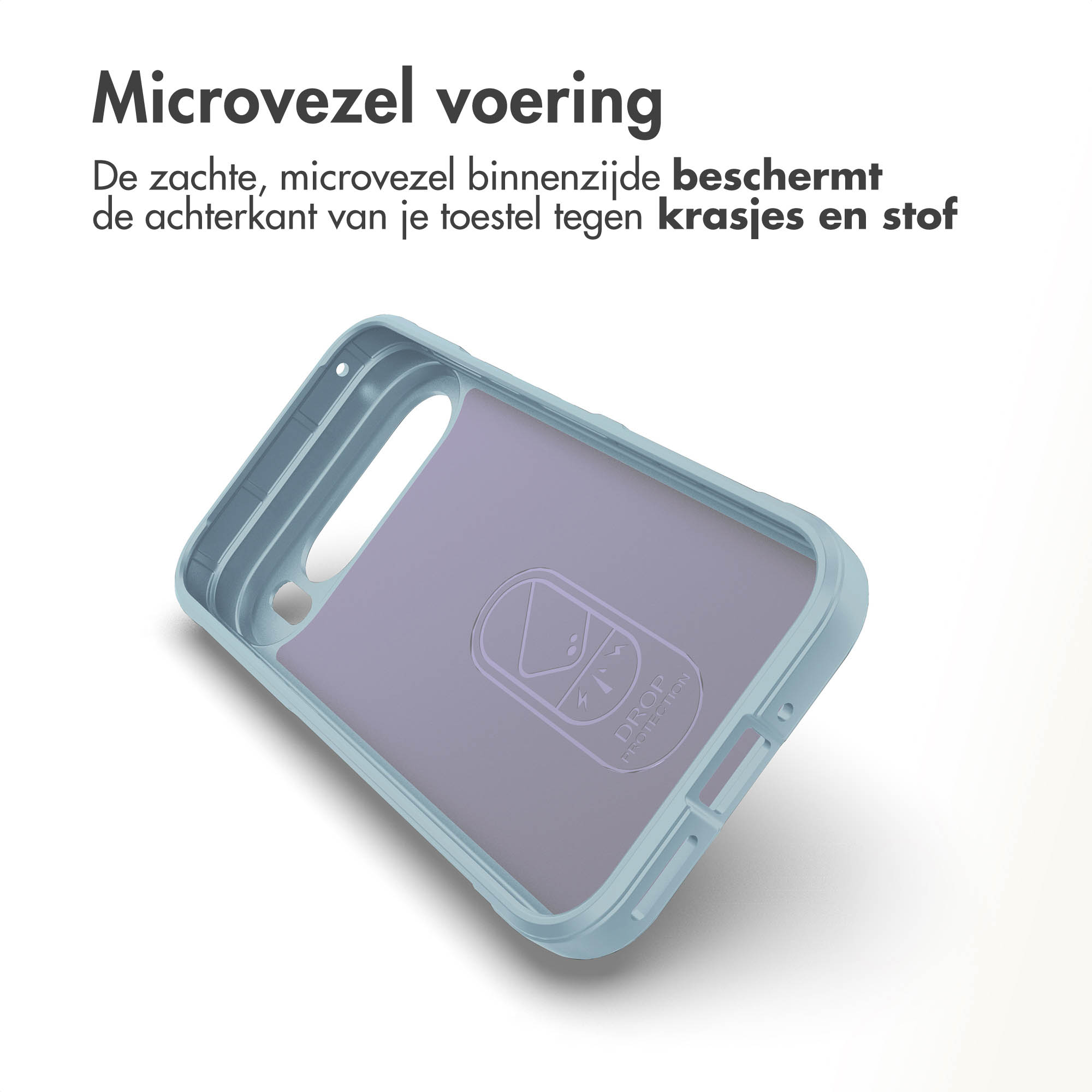 Intérieur de coque bleu clair. Coque ouverte, montrant l'intérieur avec un logo.