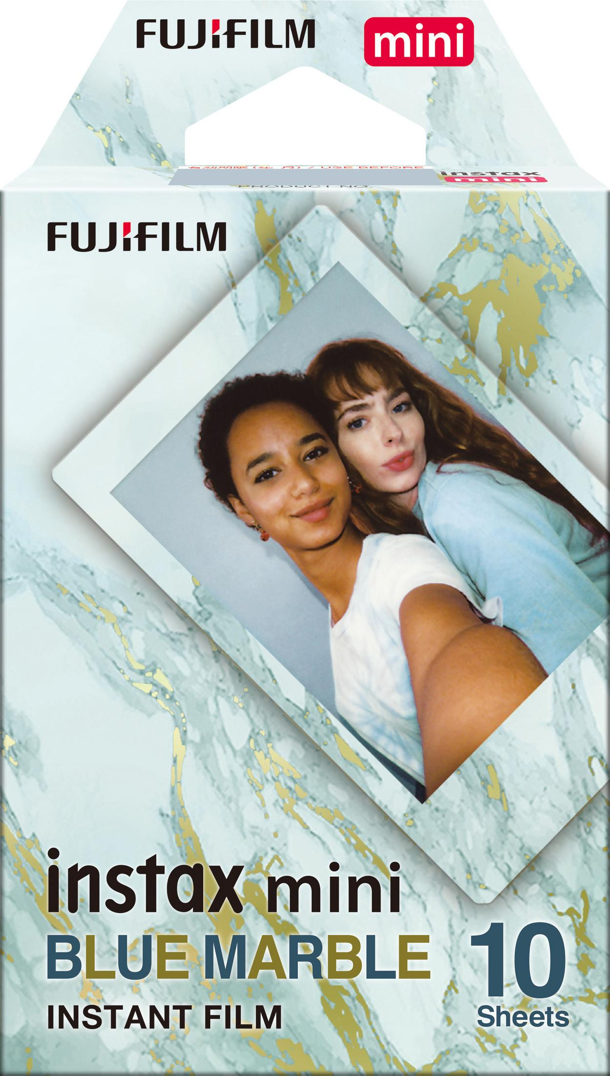 Confezione con motivo marmorizzato, Pellicola Fuji Instax Mini Blue Marble, 10 fogli.