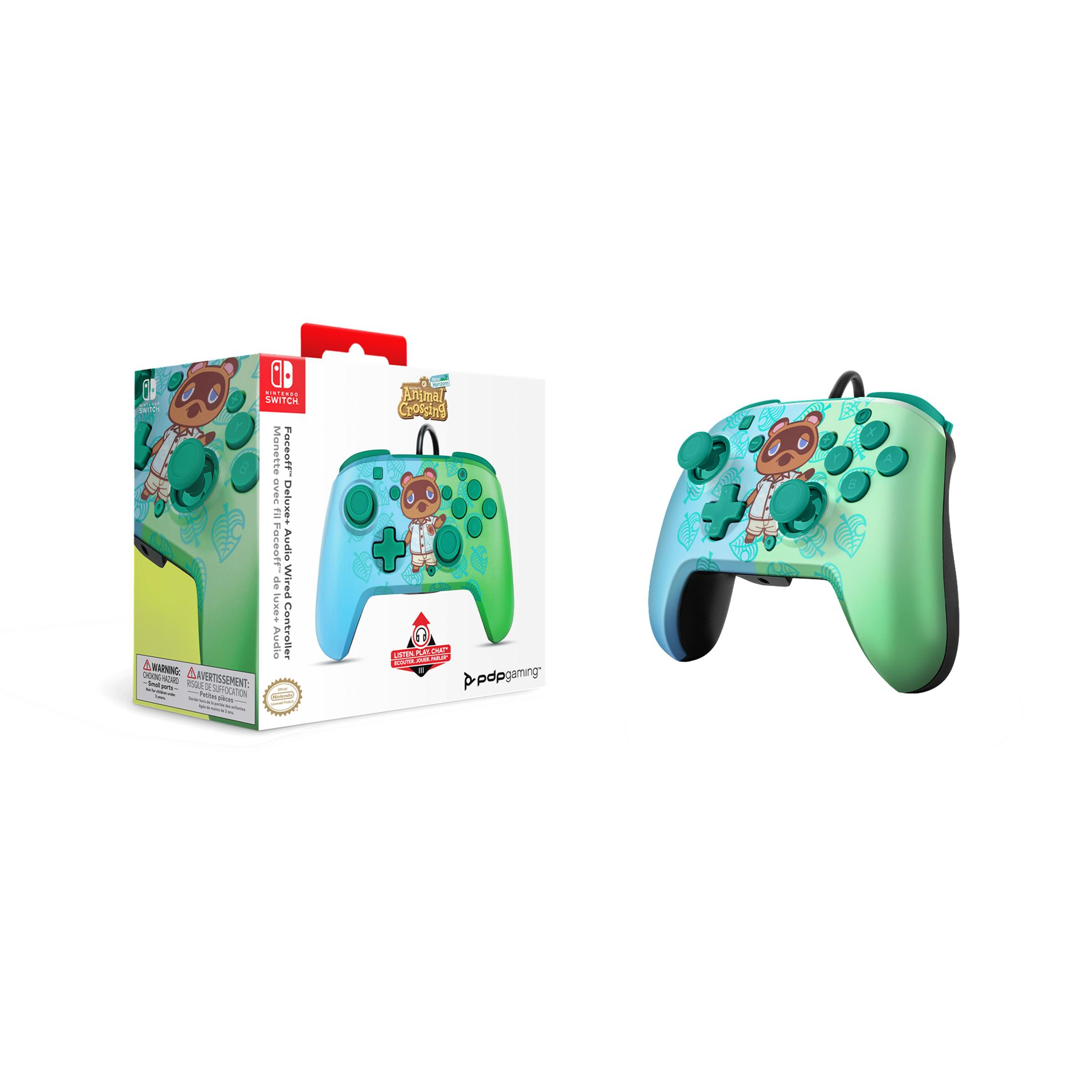 Kontroler do gry Animal Crossing w pudełku i sam kontroler.