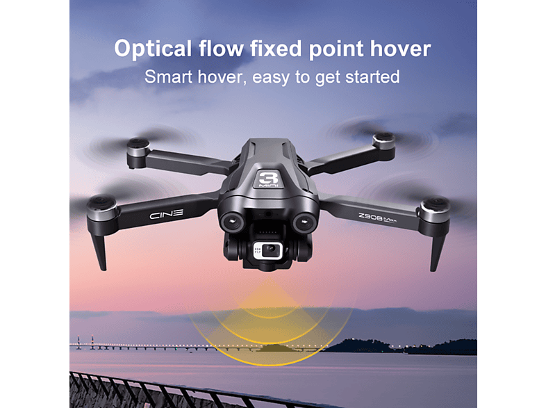 Mini Drone Con Camara 4k Wifi 2 Pilas Motor Sin Escobillas Color Negro