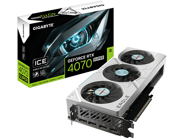 Tarjeta gráfica - GIGABYTE GeForce RTX 4070 SUPER EAGLE OC ICE 12G