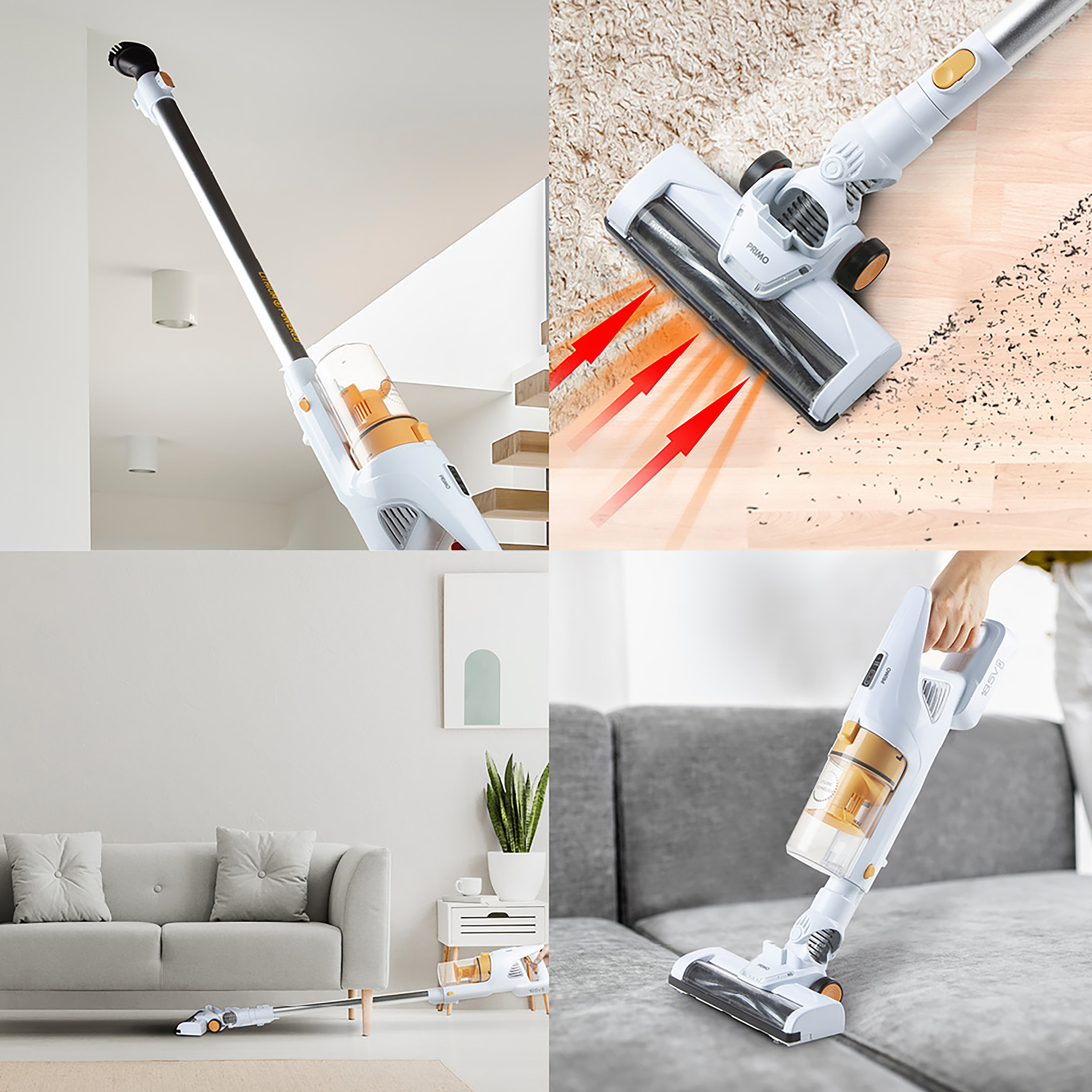 Primo Pr500sv 3-in-1 Snoerloze Steelstofzuiger kruim