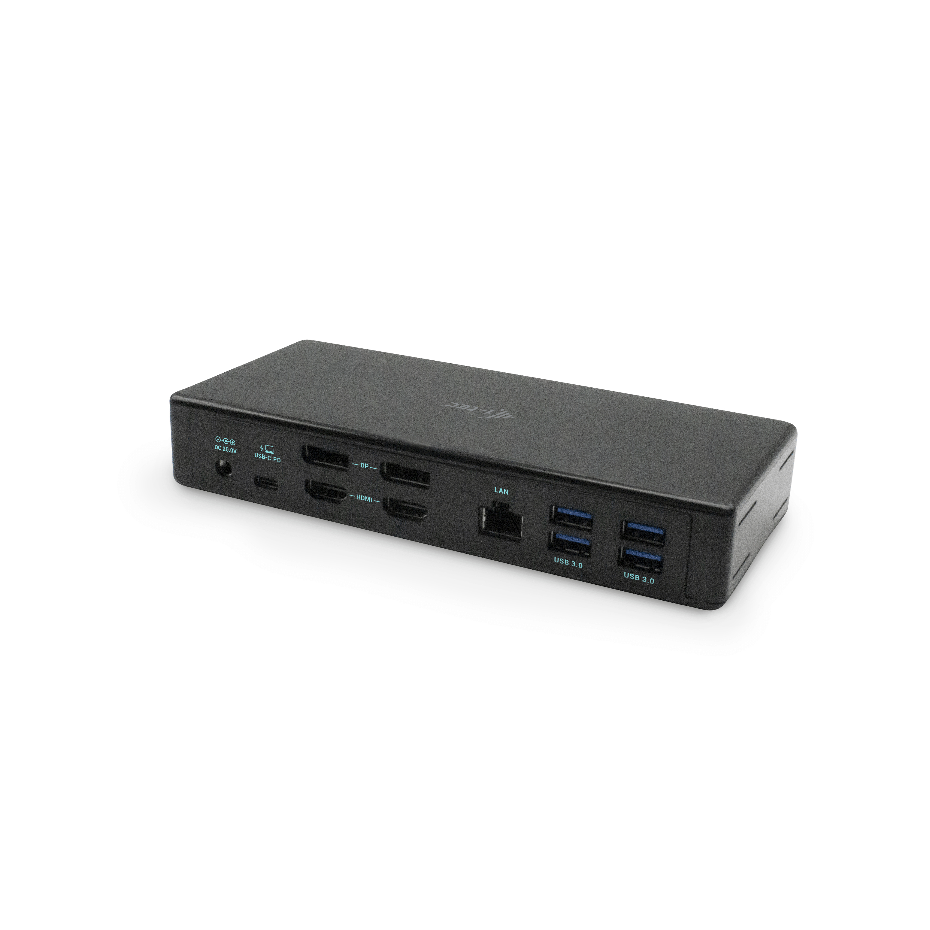 Stazione di aggancio nera con più porte: USB, HDMI e altri.