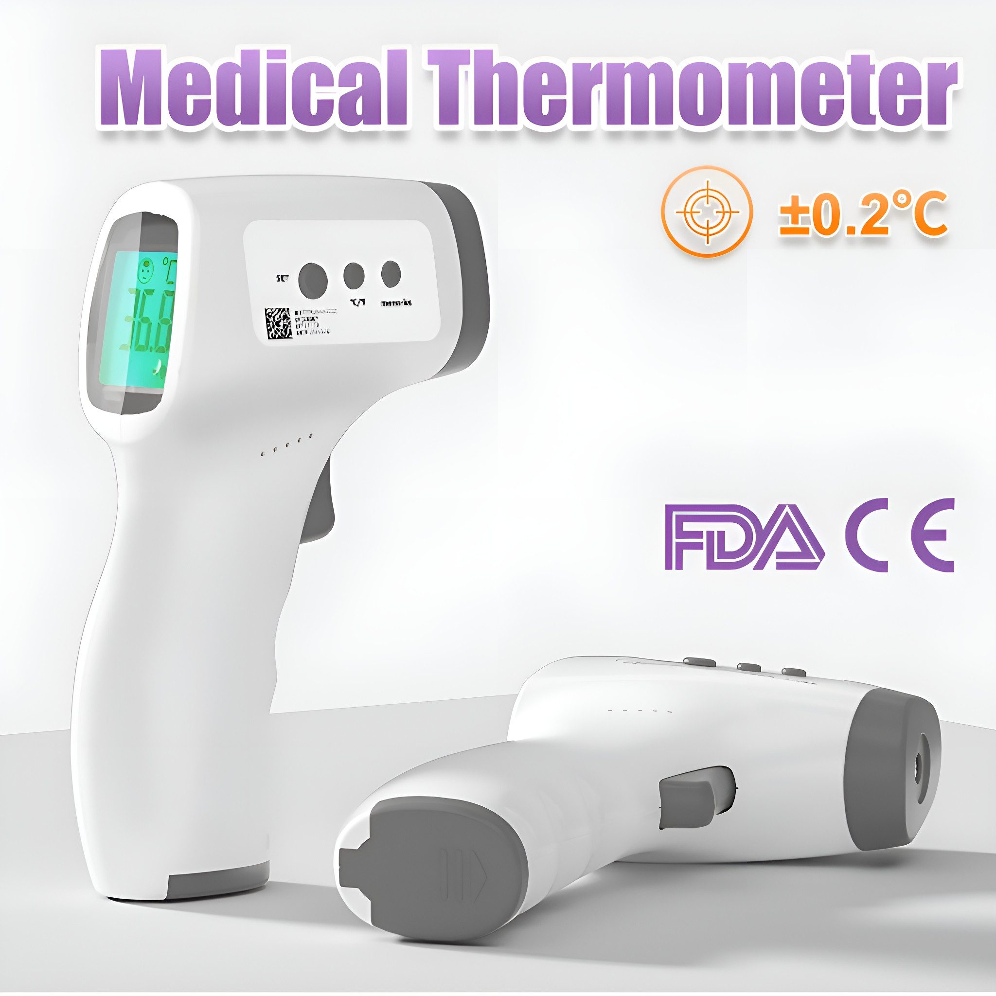 Medizinisches Thermometer. Zwei Thermometer werden gezeigt.