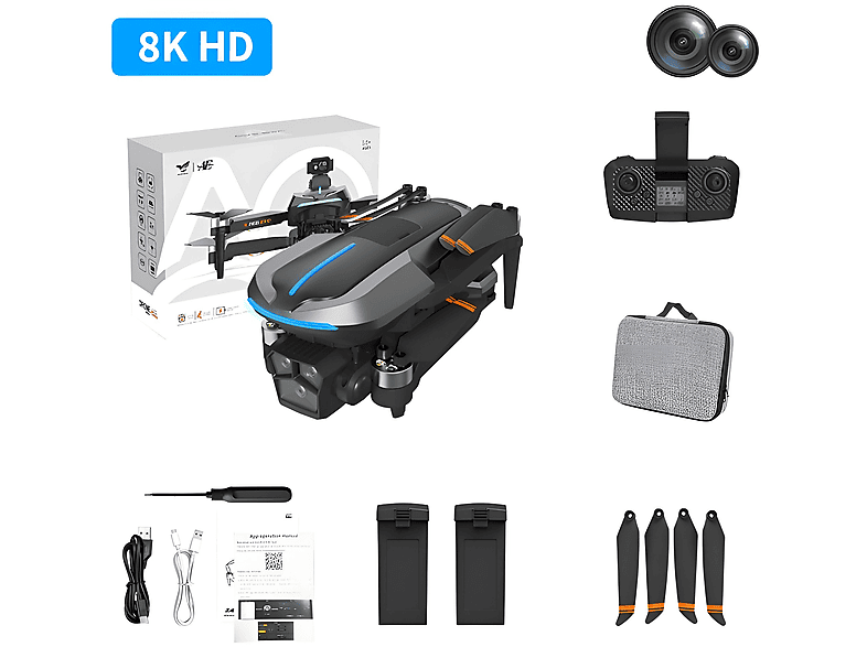 SUZAKUIN Drohne mit Kamera 8K AE8 EVO Leistungsstarke Quadrocopter mit GPS und Intelligentem