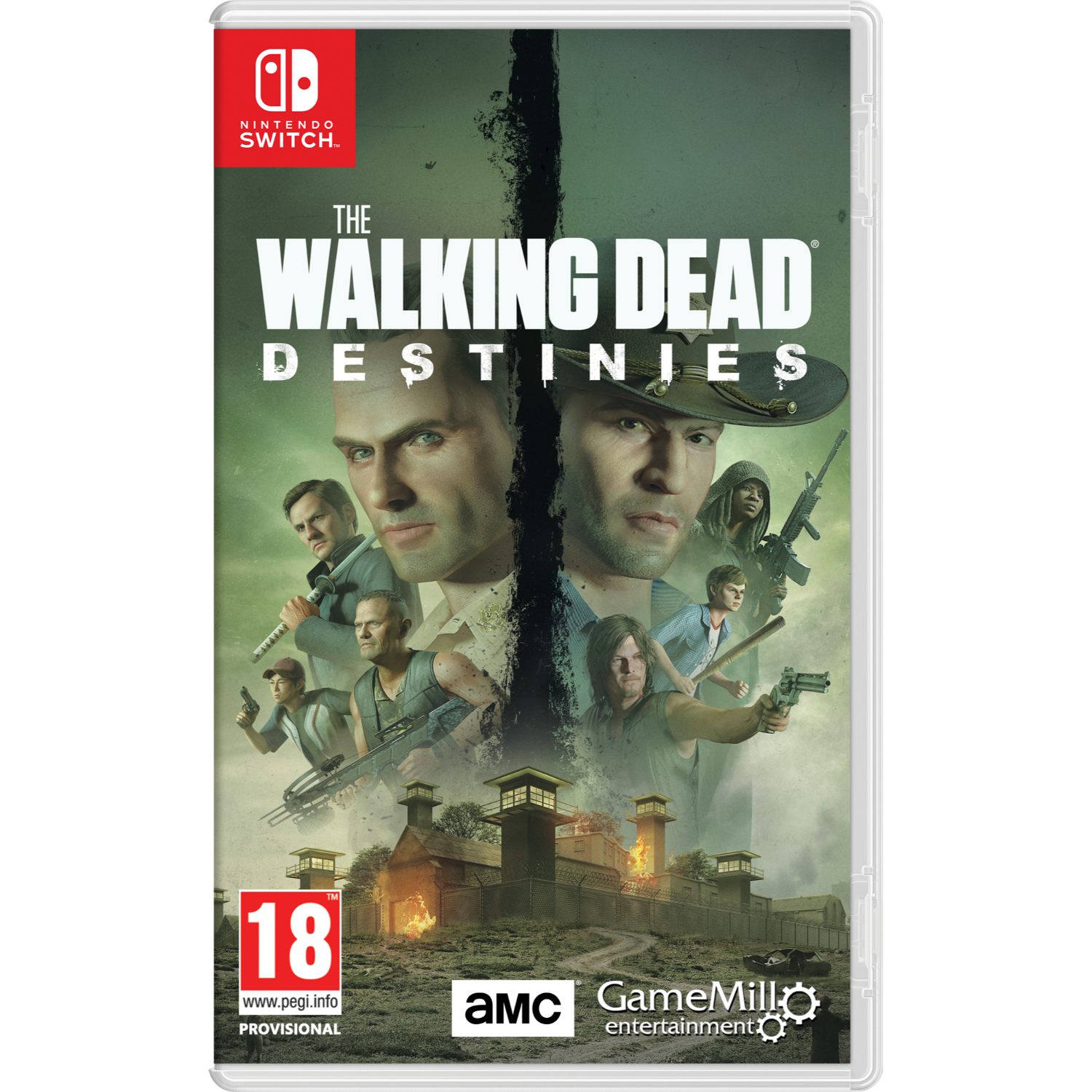 Pudełko gry The Walking Dead: Destinies na Nintendo Switch. Postacie z serialu.