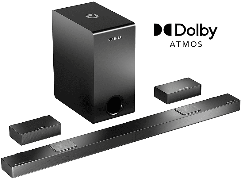 Barra de sonido con subwoofer - ULTIMEA Nova-S80 5.1.2CH Barra de Sonido con Dolby Atmos y Subwoofer