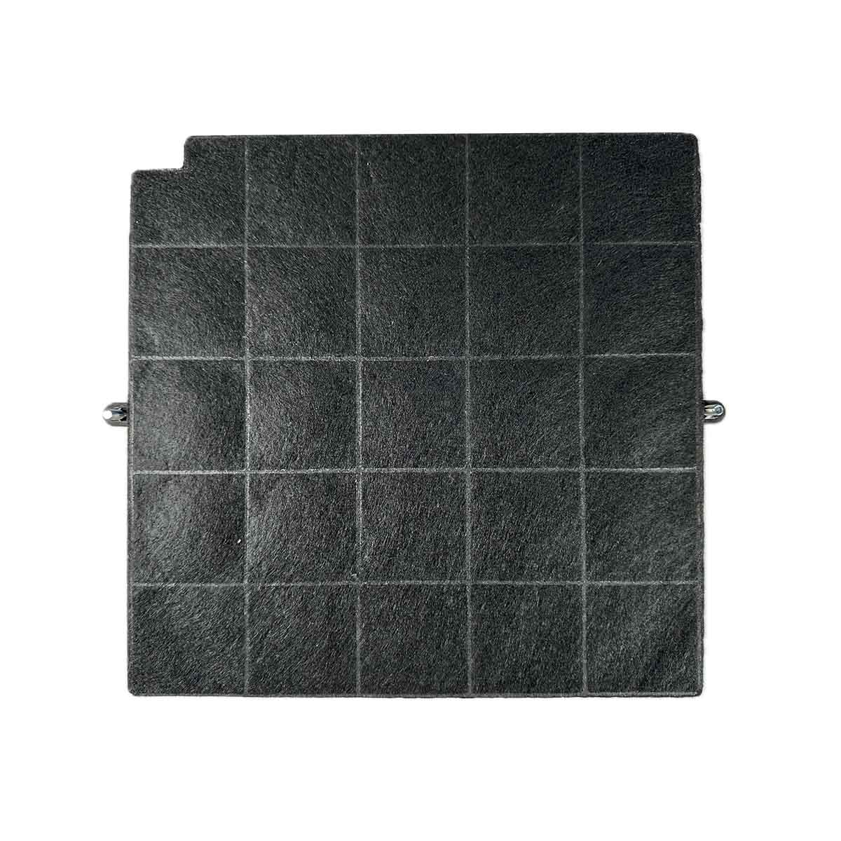 Schwarzer rechteckiger Filter mit Gittermuster, auf weißem Hintergrund.