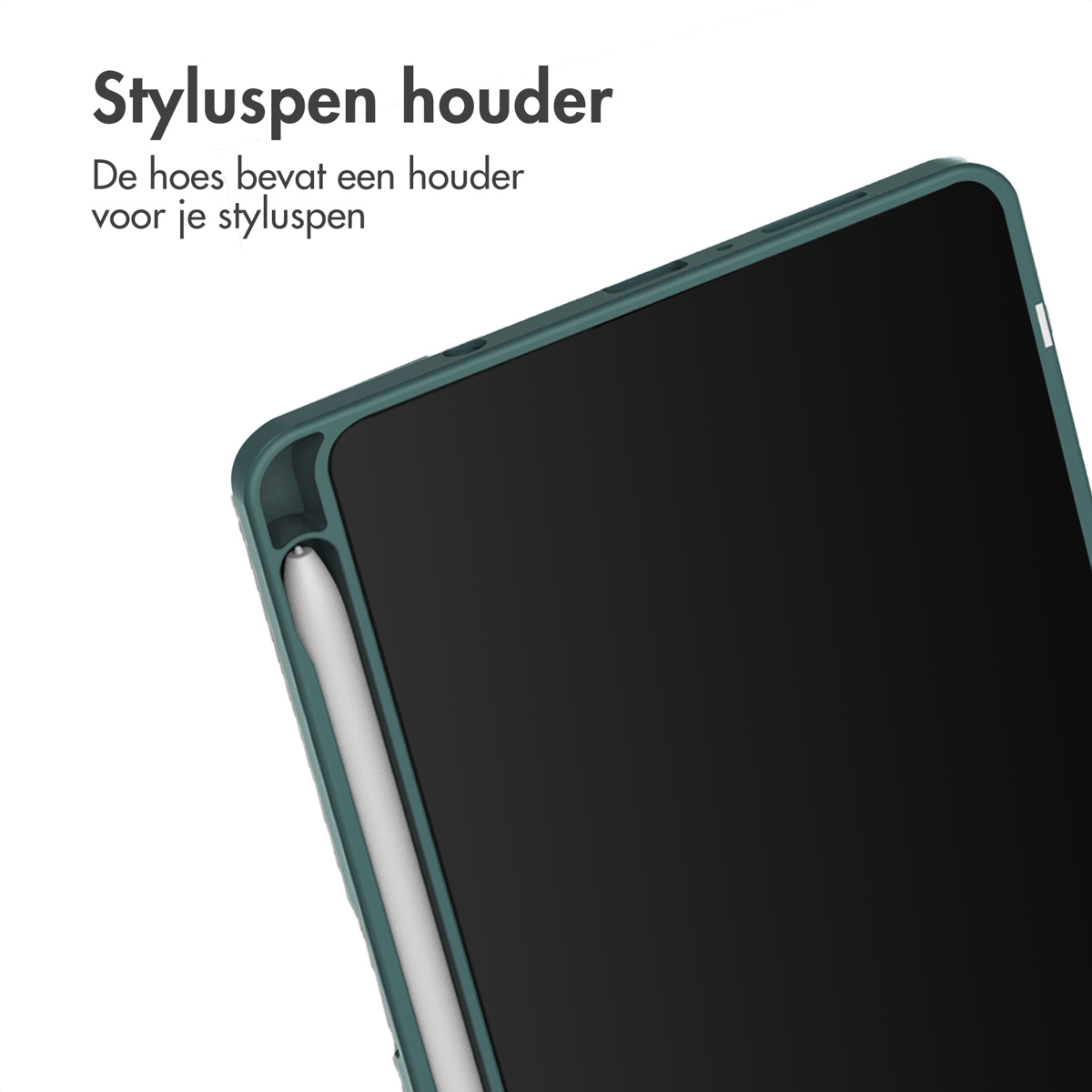 A tablet case with a stylus pen.