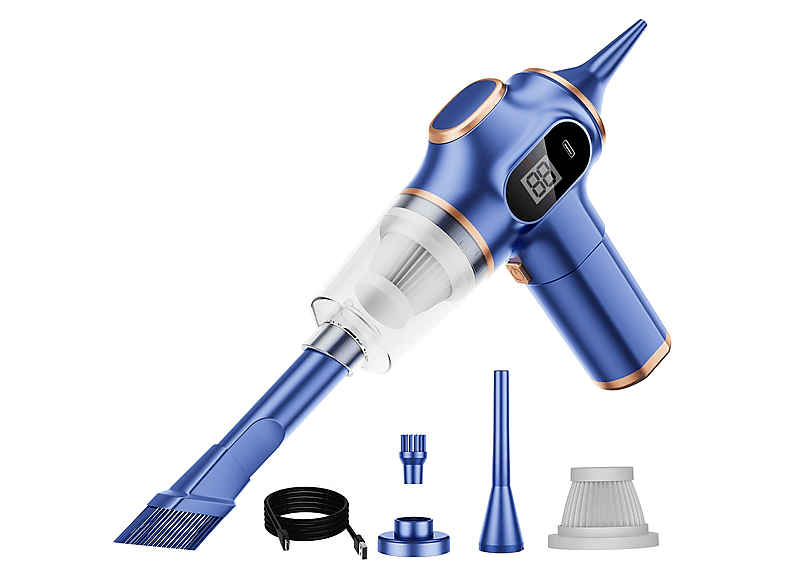 YEMASTER Kabelloser Handstaubsauger mit Dualem Blas und Saugmodus für Gründliche Reinigung Staubsauger, maximale Leistung: 120 Watt, Blau)