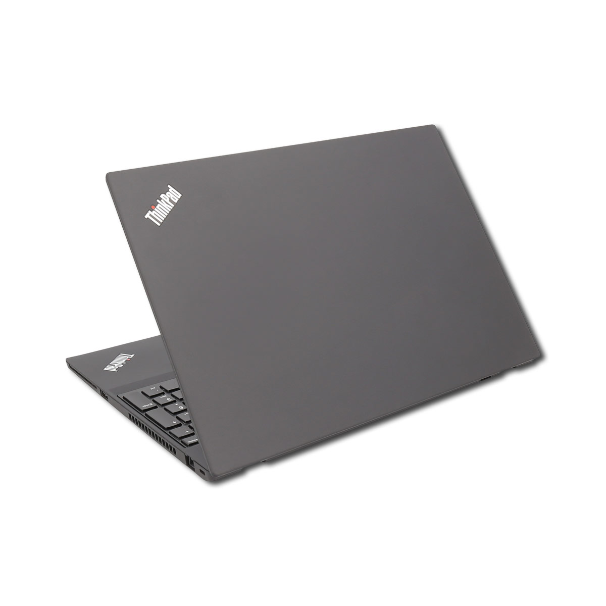 Laptop von hinten, mit ThinkPad Logo.