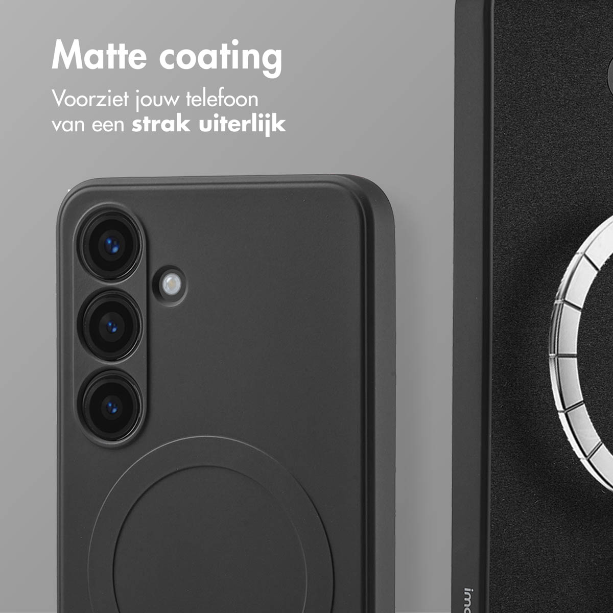 IMOSHION Color Backcover met MagSafe - Geschikt voor Samsung Galaxy S24 - Telefoonhoesje voor Samsung Samsung Galaxy S24 Zwart