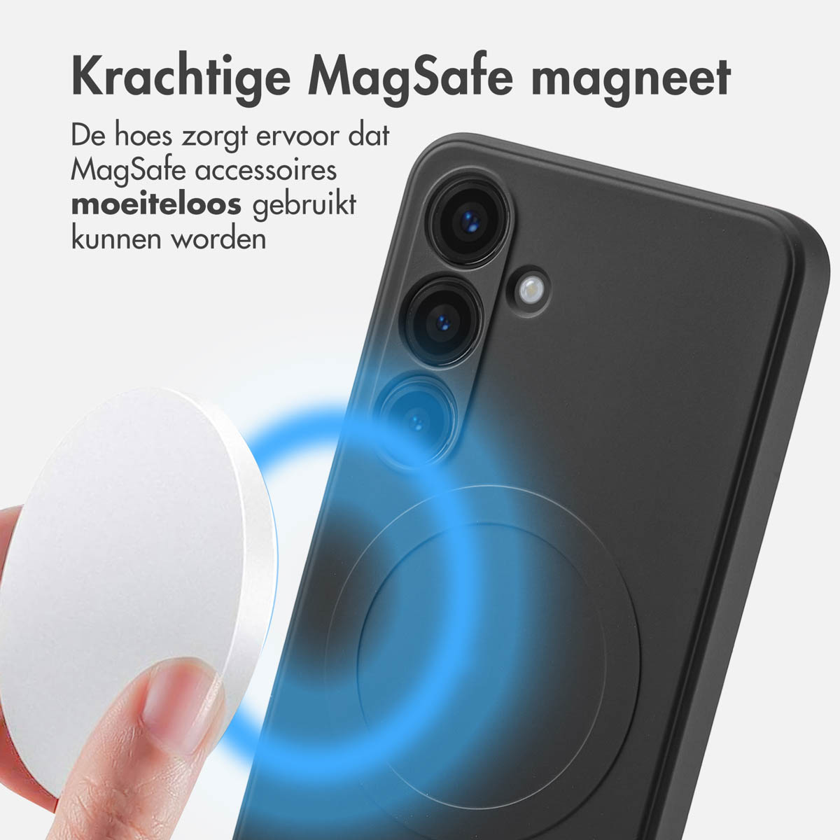 IMOSHION Color Backcover met MagSafe - Geschikt voor Samsung Galaxy S24 - Telefoonhoesje voor Samsung Samsung Galaxy S24 Zwart