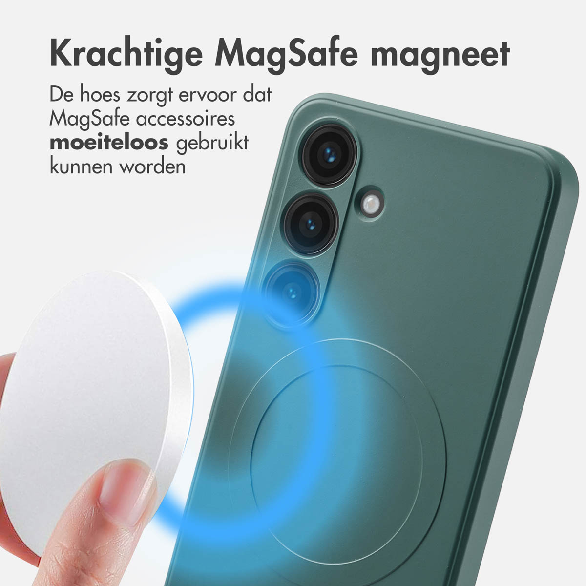 IMOSHION Color Backcover met MagSafe - Geschikt voor Samsung Galaxy S24 - Telefoonhoesje voor Samsung Samsung Galaxy S24 Donkergroen