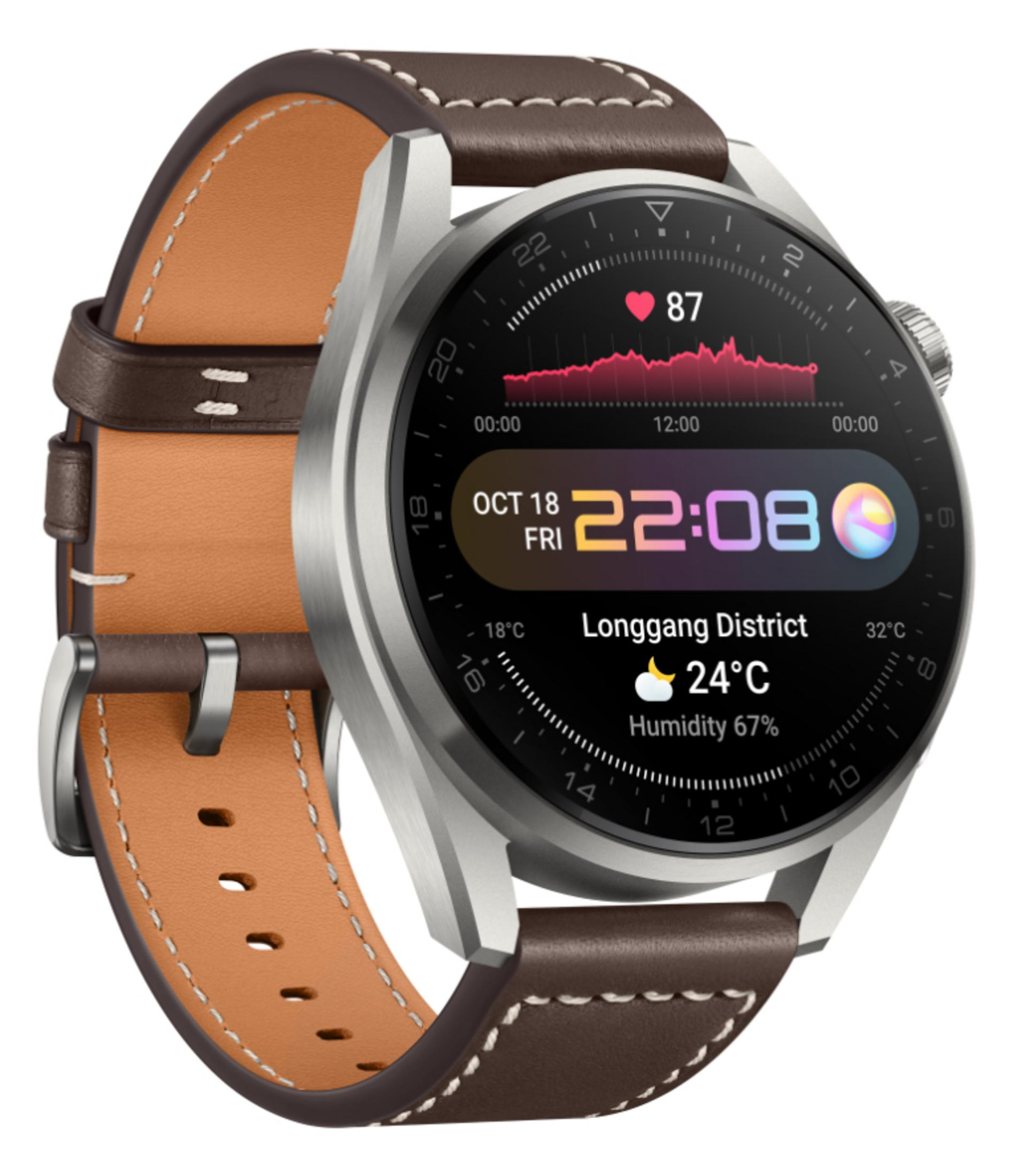 Smartwatch HUAWEI Huawei WATCH Pro Classic 3,63 cm AMOLED 48 mm  4G Titanio GPS (satélite), Cerámico, Titanio, Marrón