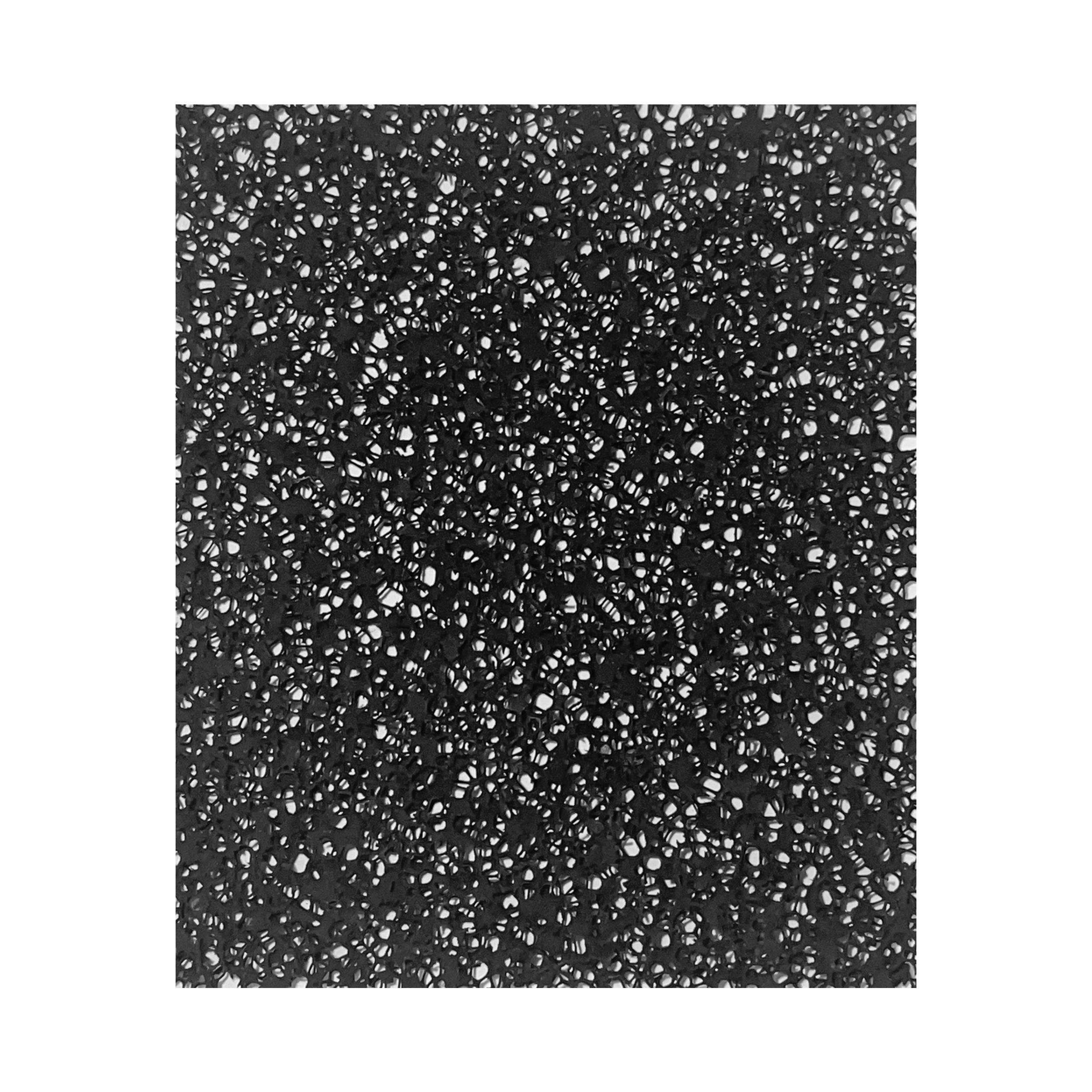 Black foam texture with many small, irregular holes, creating a rough surface.