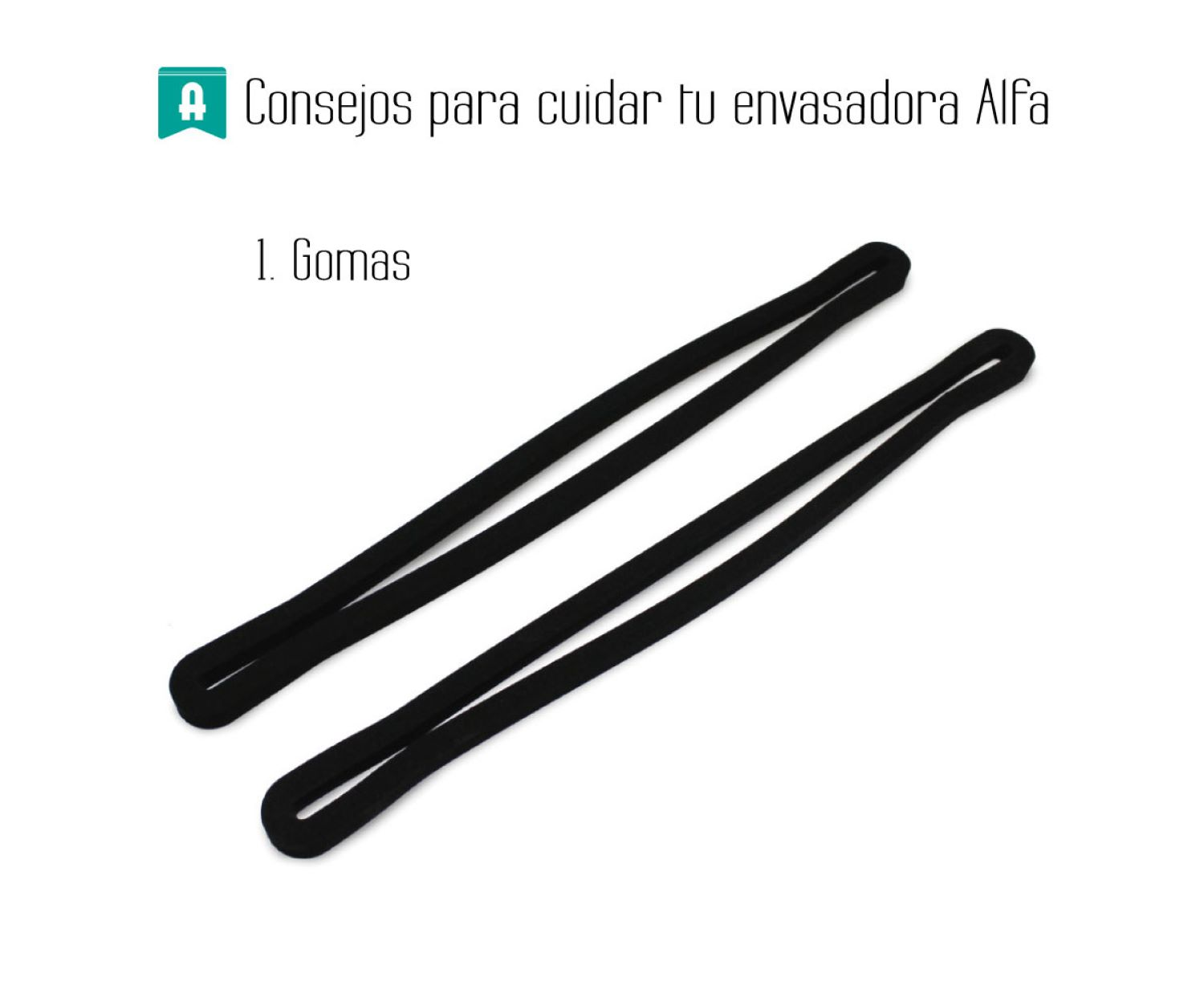 Dos juntas de goma negra sobre fondo blanco.