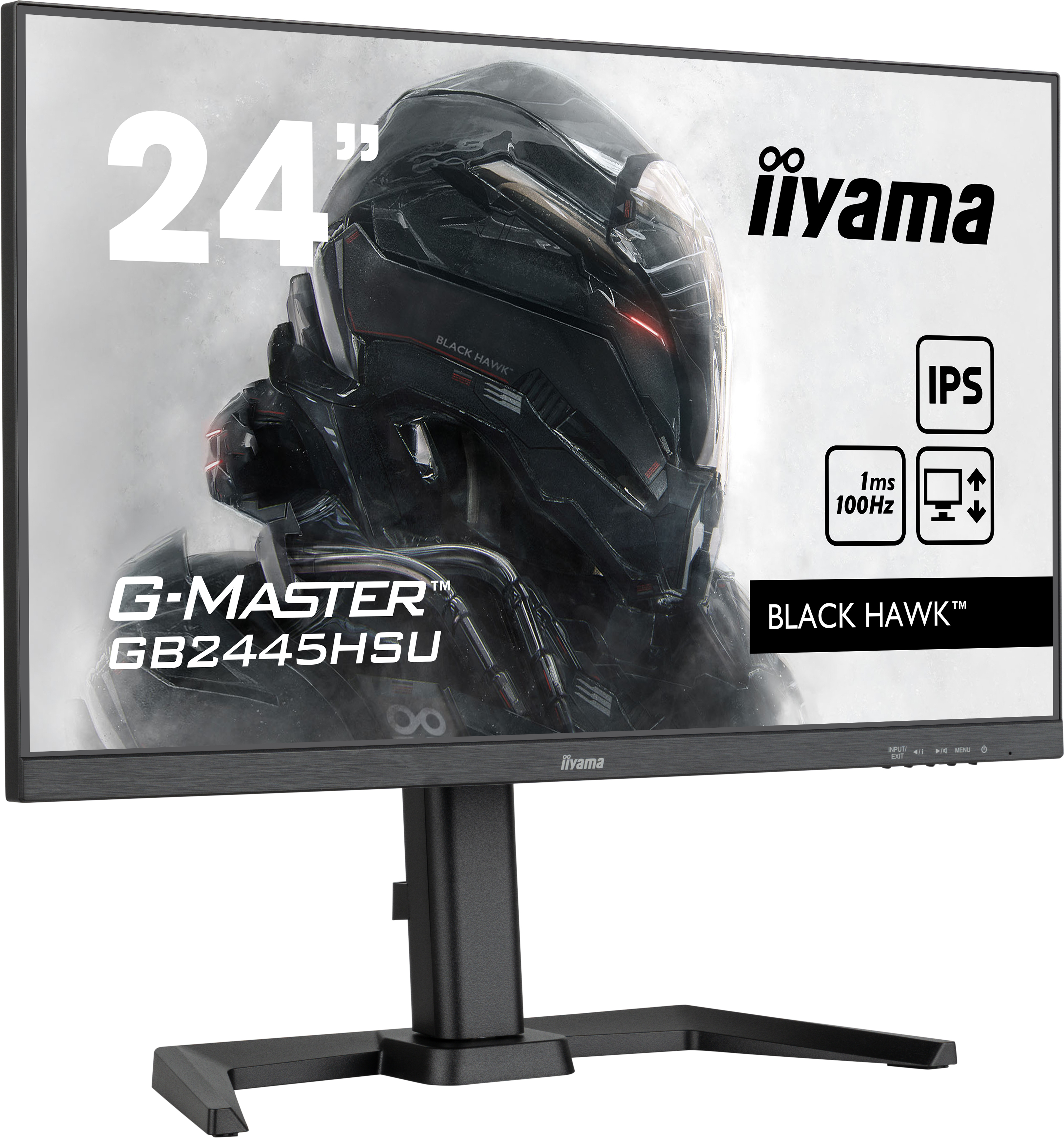A 24-inch gaming monitor with the iiyama brand, featuring an IPS display.
