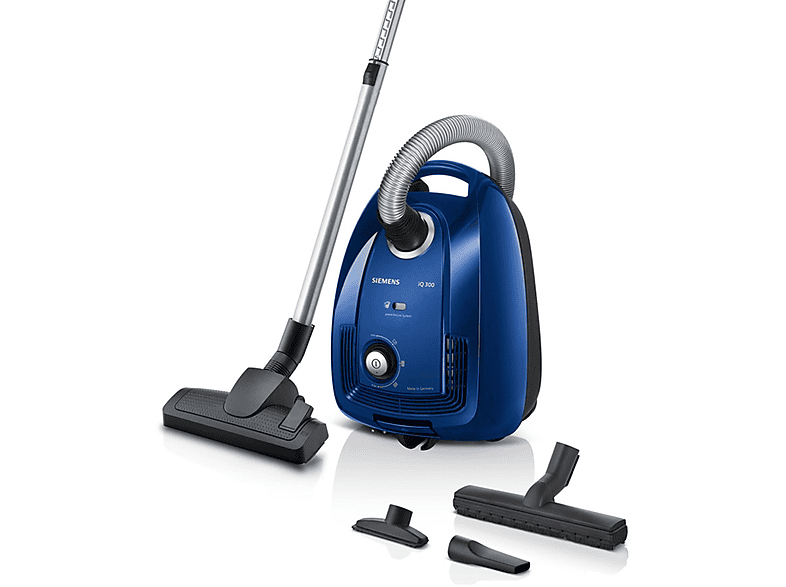 SIEMENS VSC 3320 IQ 300 BLAU Zylinder-Vakuum Staubsauger, maximale Leistung: 600 Watt, Nordkapblau-metallic)