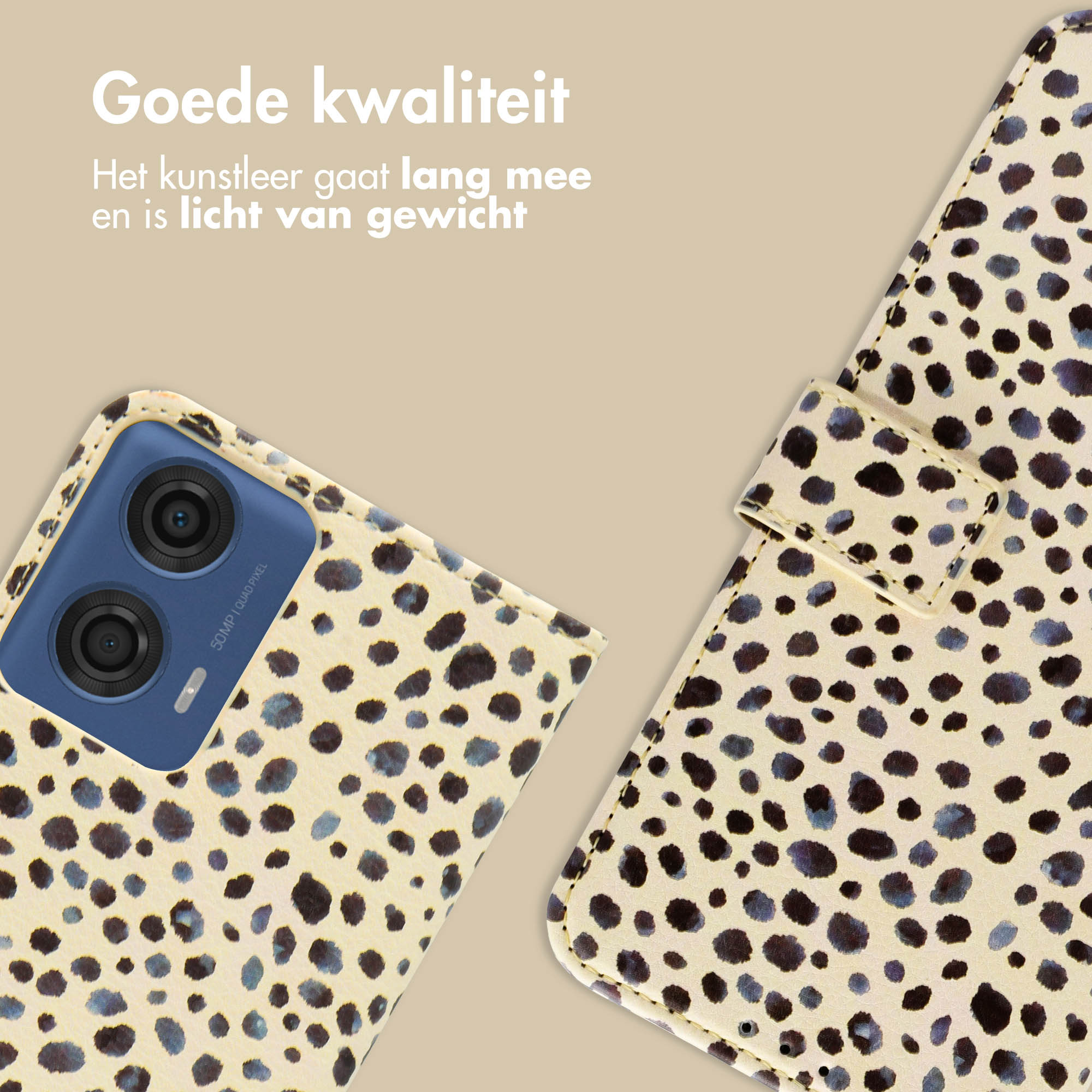Une coque de téléphone avec un imprimé léopard et deux caméras arrière.