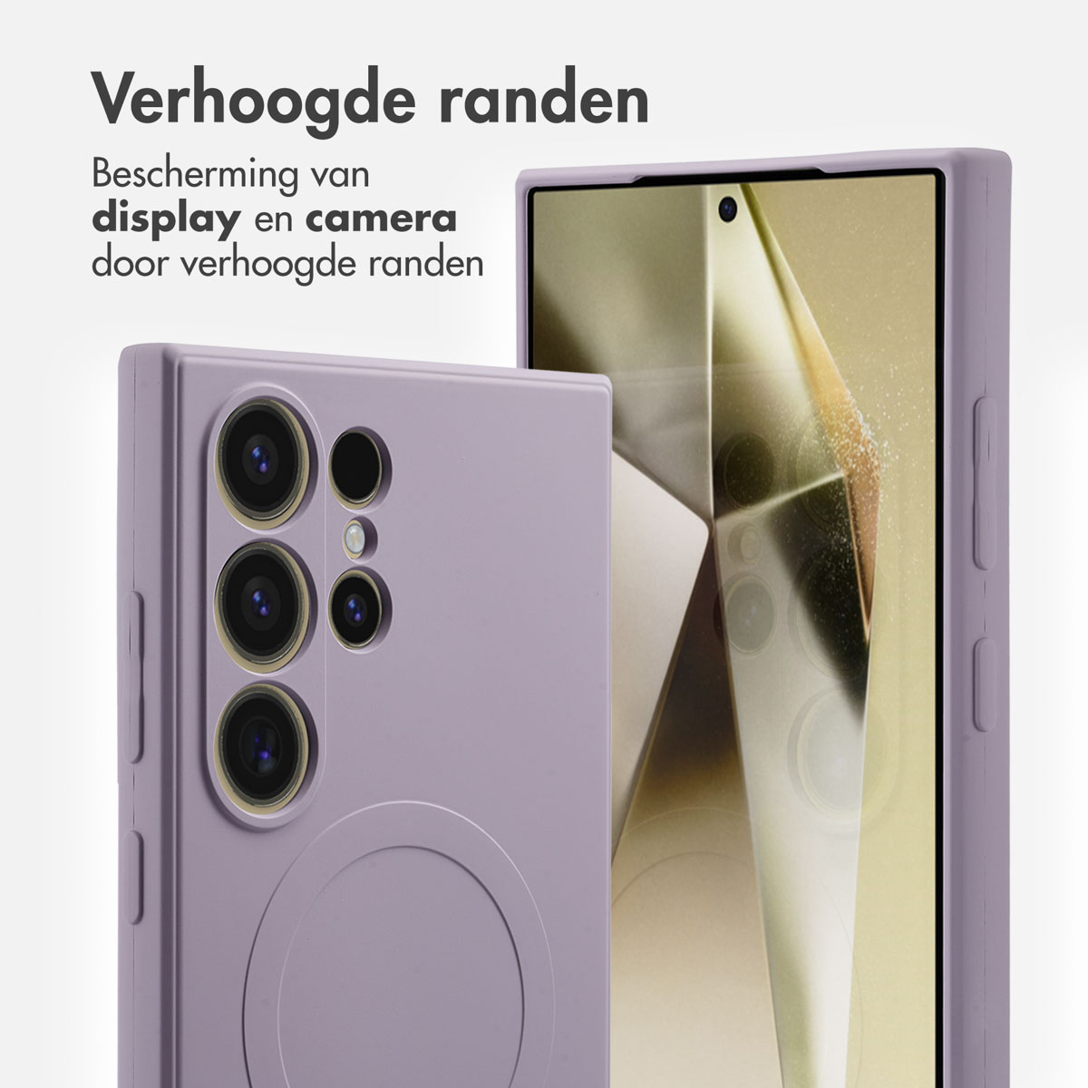 IMOSHION Color Backcover met MagSafe - Geschikt voor Samsung Galaxy S24 Ultra - Telefoonhoesje voor Samsung Samsung Galaxy S24 Ultra Lila
