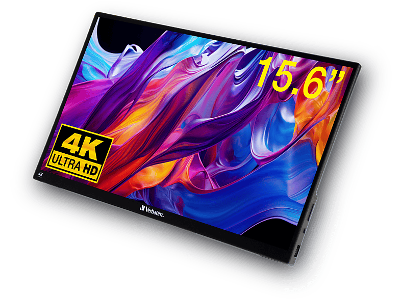 VERBATIM Draagbaar aanraakscherm Ultra HD 4K - 15,6” - 15,6 inch - 3840 x 2160 (Ultra HD 4K) - IPS (In-Plane Switching)