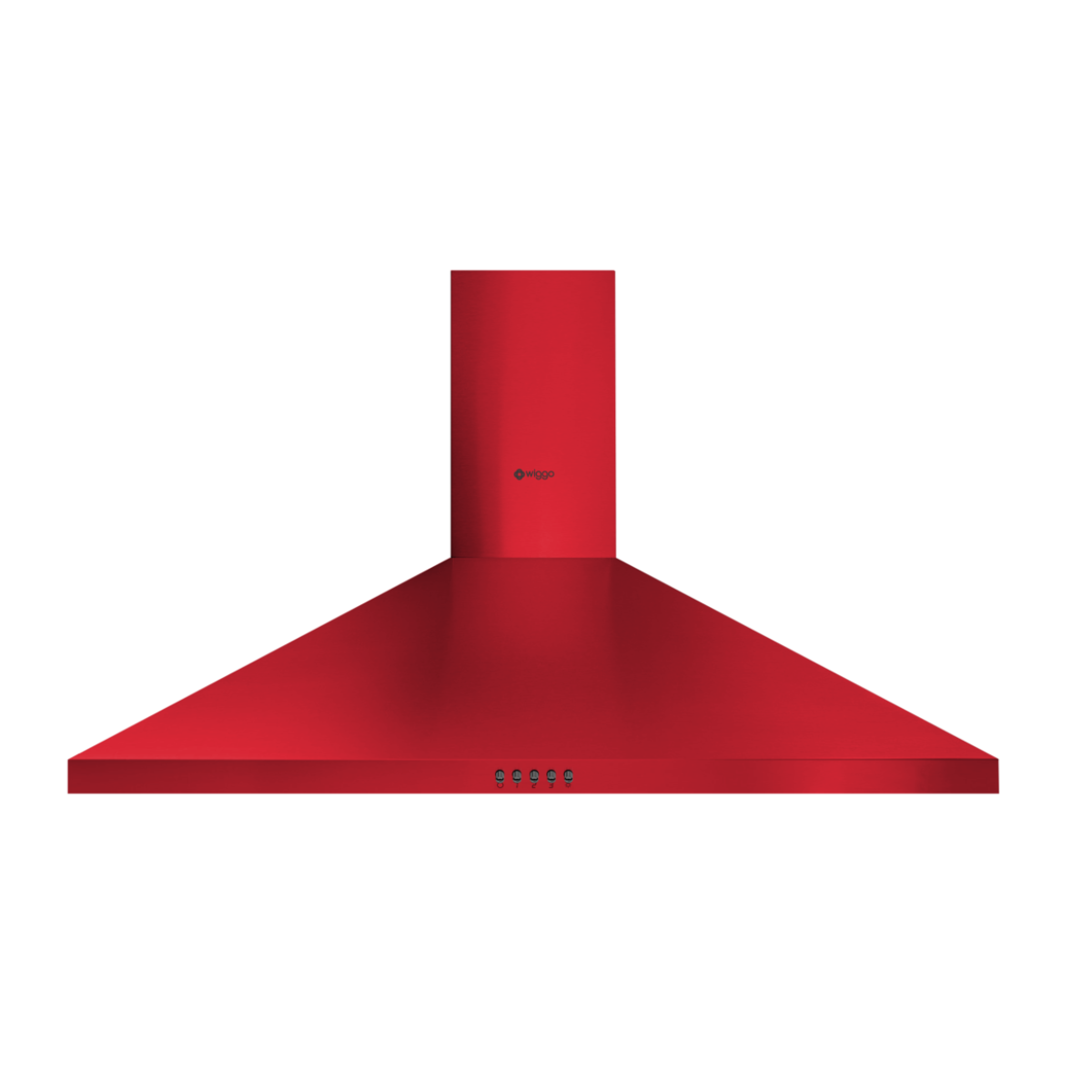 Red range hood on a black background.