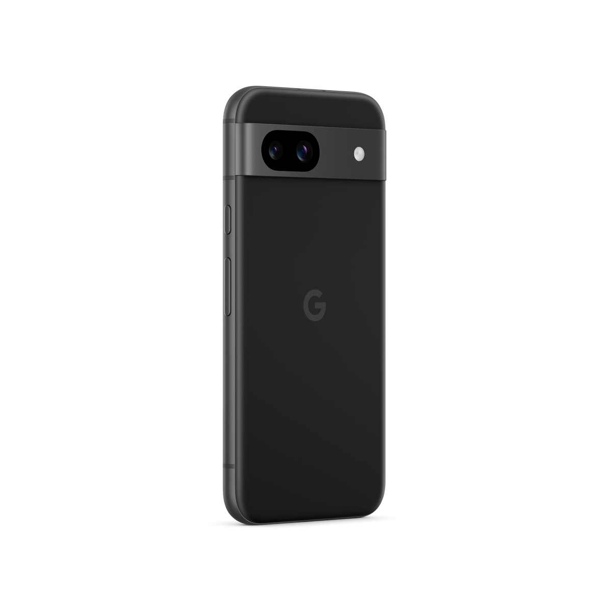 Czarne etui na telefon z czarnym aparatem i logo Google.