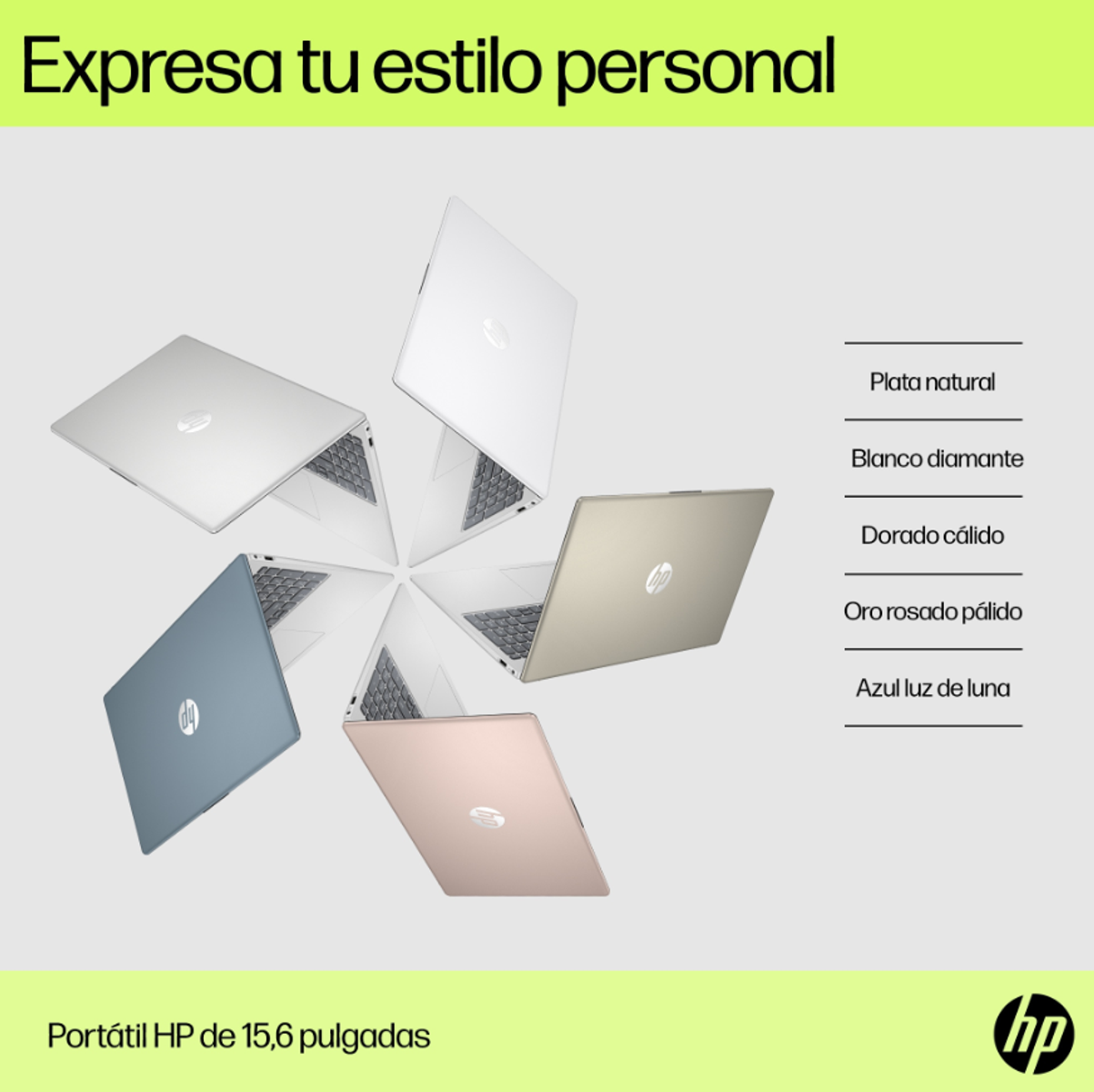 Laptops in verschiedenen Farben: Silber, Weiß, Gold, Rosa und Blau.