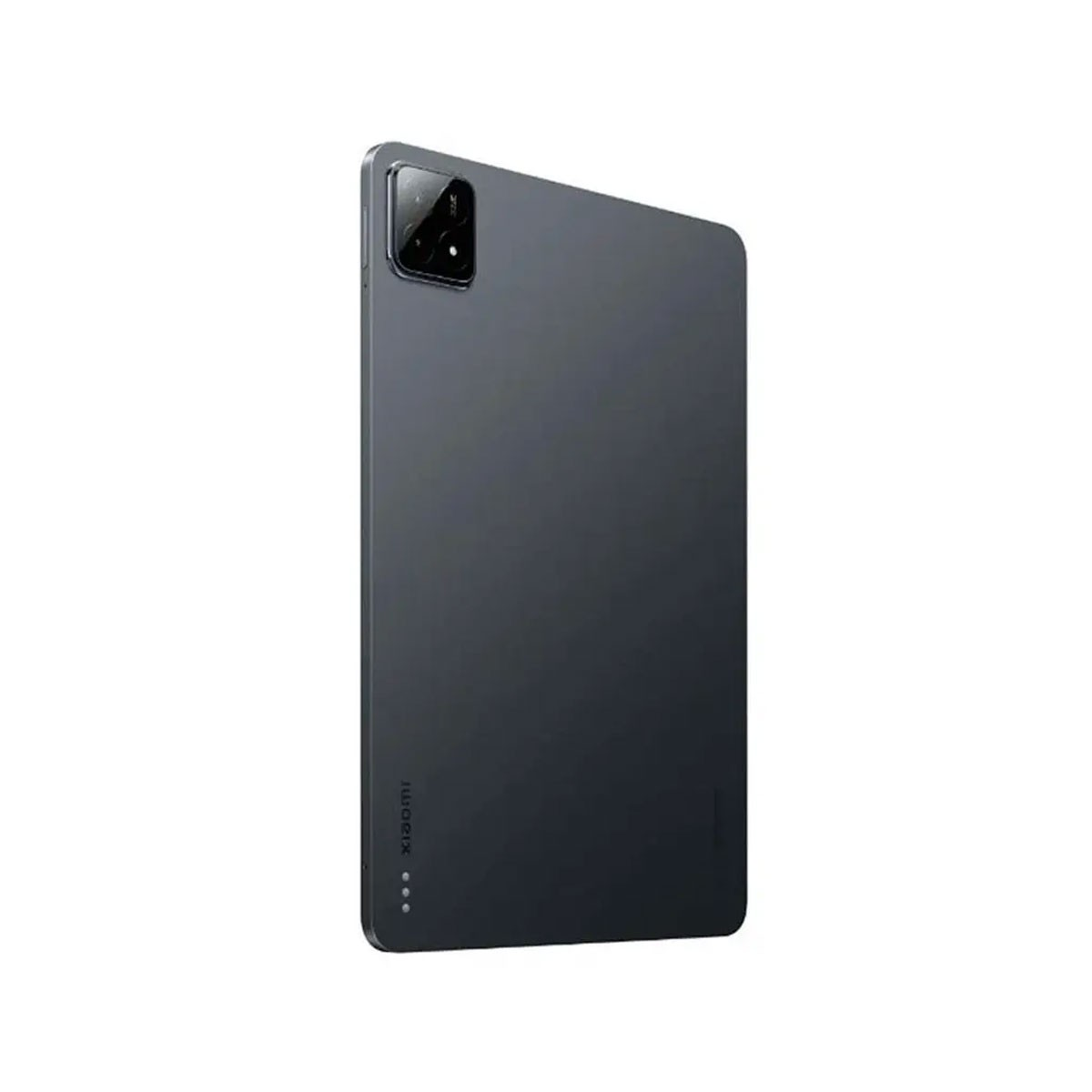 Dunkelgraues Tablet, Rückansicht, mit Kameraerhöhung. Das Xiaomi-Logo ist unten sichtbar.