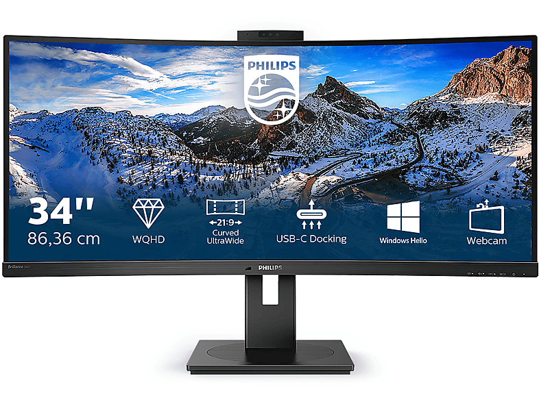 PHILIPS P-line 346P1CRH 34 Zoll QHD Monitor (4 ms Reaktionszeit , 100 Hz , 100 Hz nativ)
