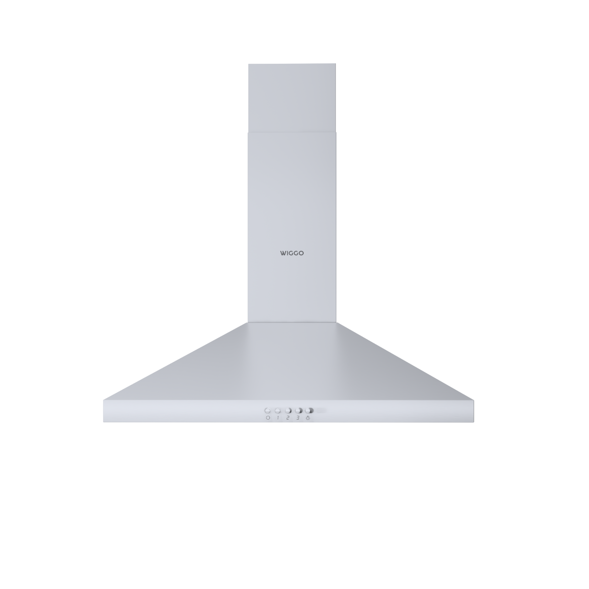 Hotte de cuisine blanche avec commandes, avec la marque Wiggo.