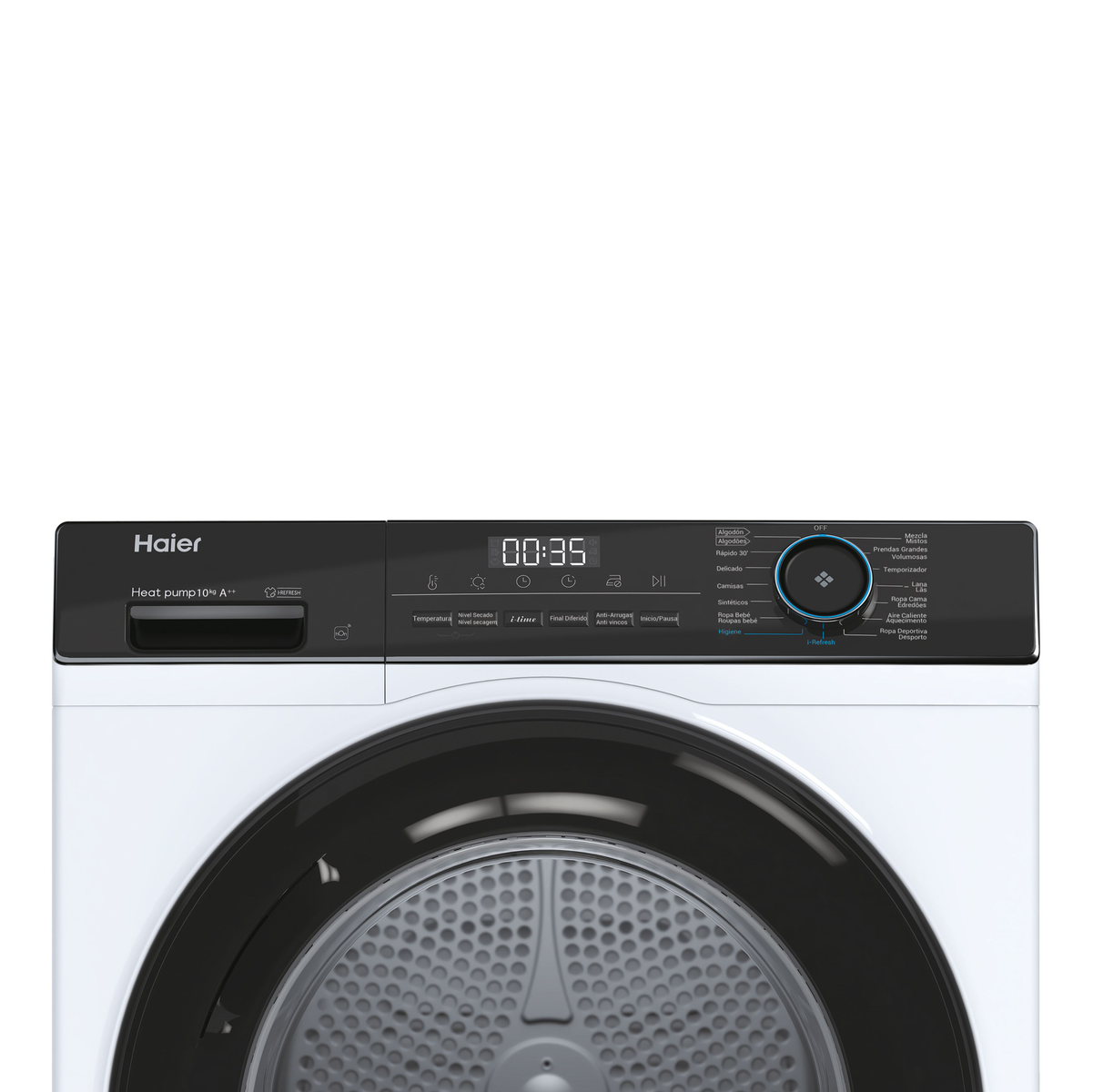 Secadora bomba de calor - HAIER HD100-A2939, Bomba de calor, 10 kg, 15 programas, Blanco