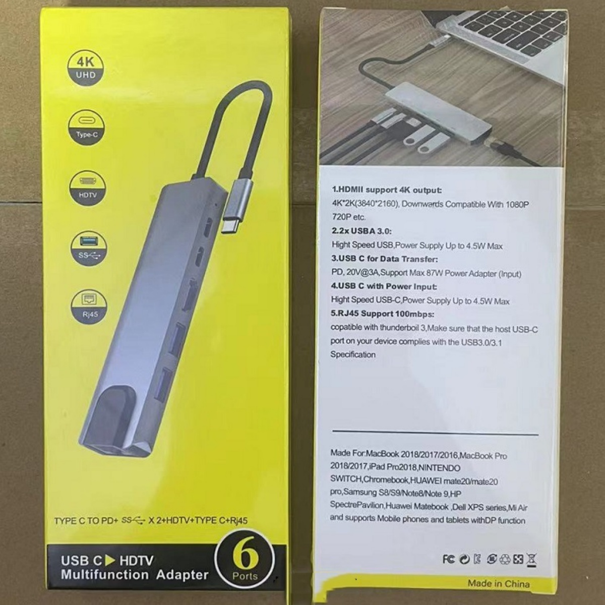 Ein USB-C-zu-HDMI- und andere Anschlüsse Multifunktionsadapter.