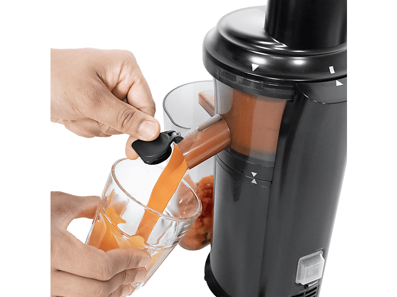 KLAMER Entsafter 150W Slow Juicer 150 Watt, Schwarz