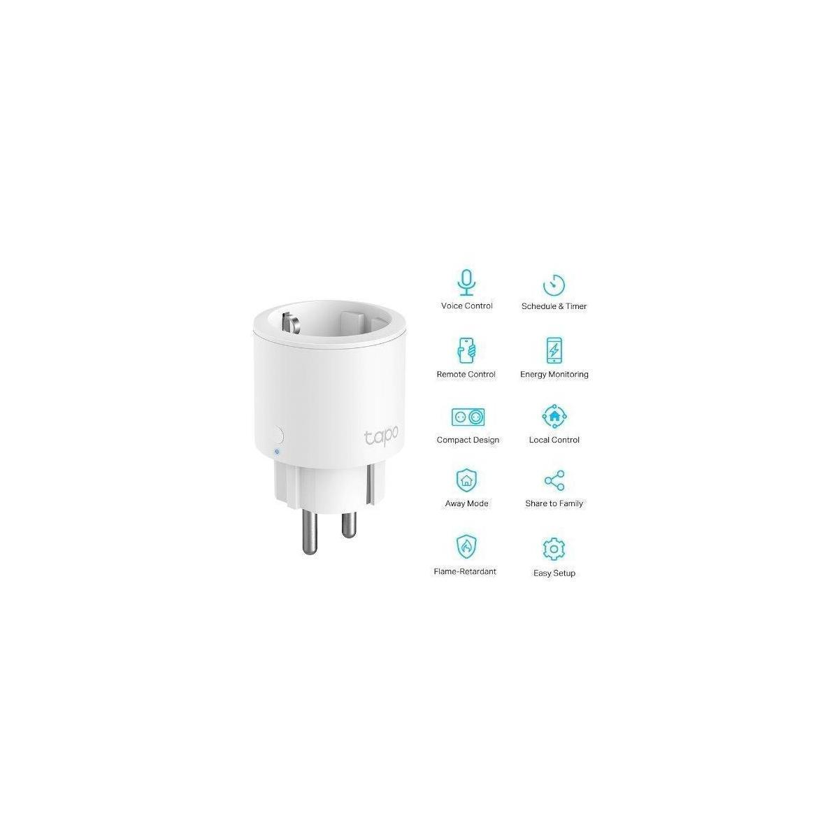 Ein weißer Smart Plug mit europäischem Stecker.
