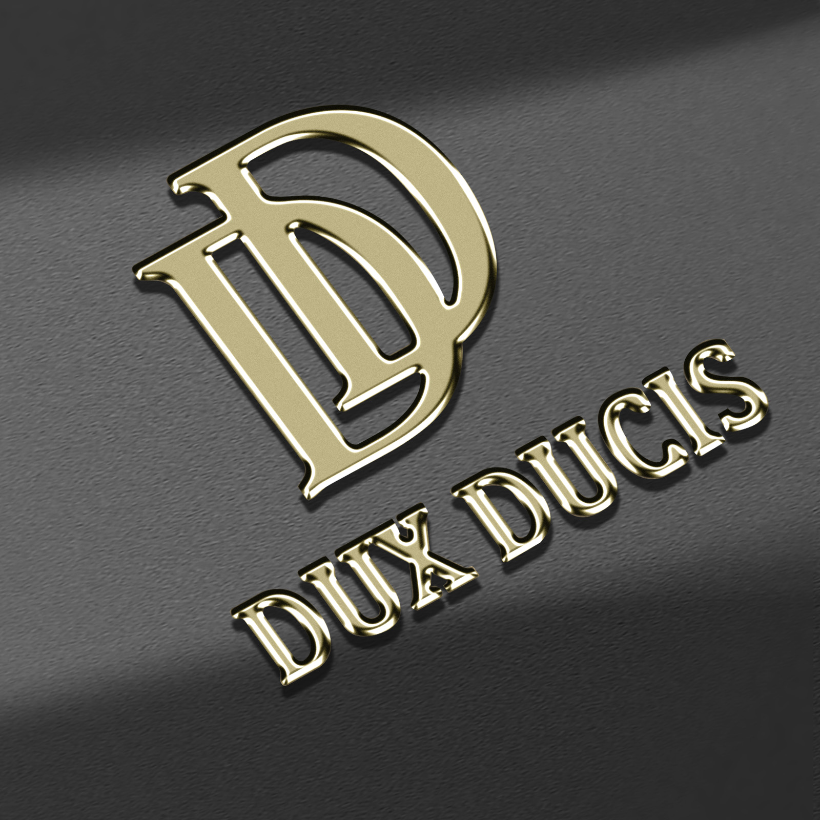 Nahaufnahme eines goldenen Logos. Der Text 'DUX DUCIS' ist sichtbar.
