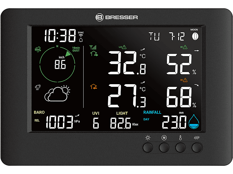 Estación meteorológica BRESSER MeteoChamp Wi-Fi 9 en 1 con marco de fotos digital