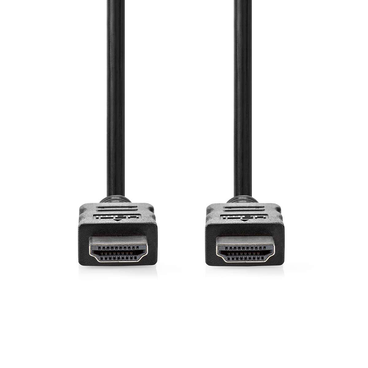 Twee zwarte HDMI-kabels met HDMI-connectoren.