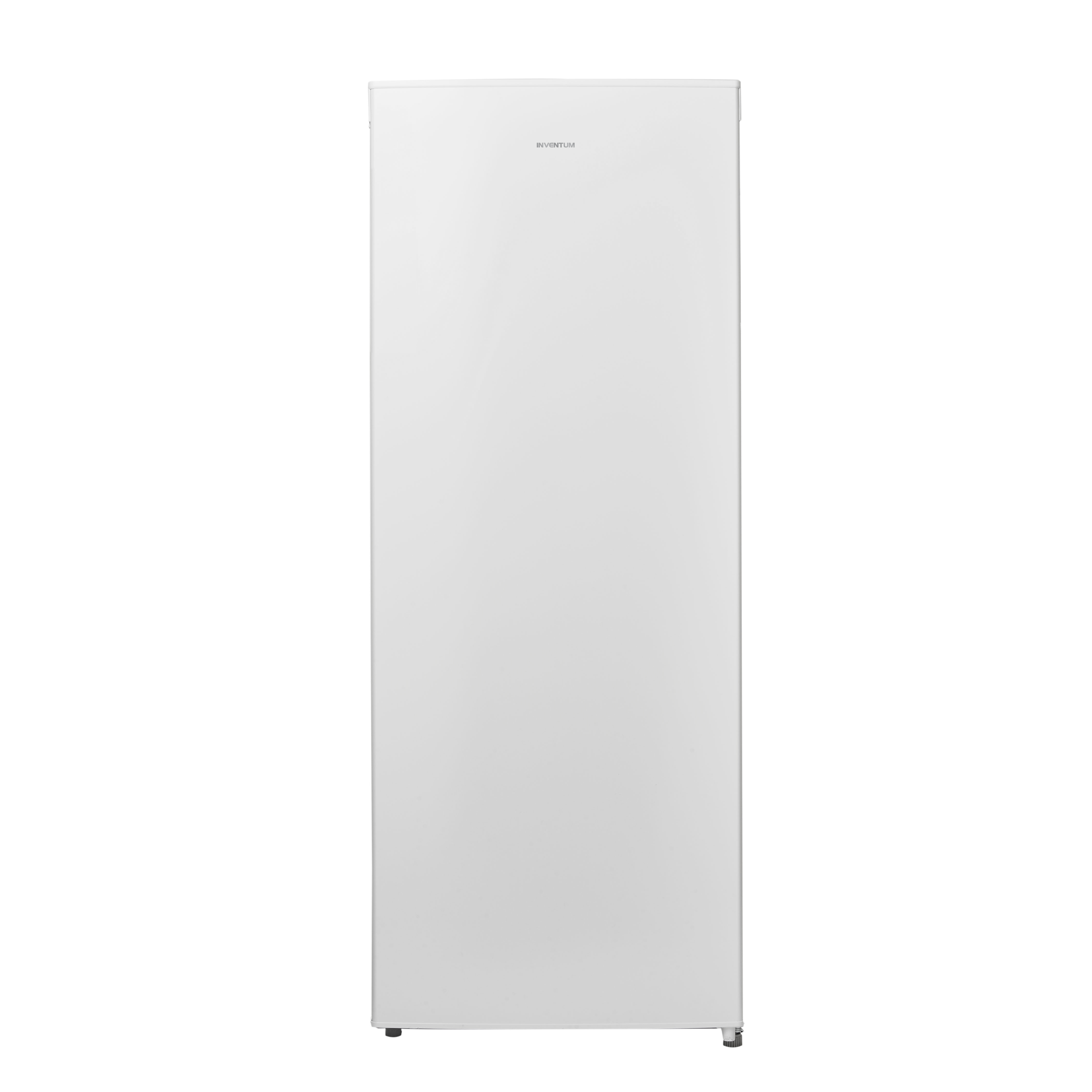 Un congelatore bianco con la porta chiusa.