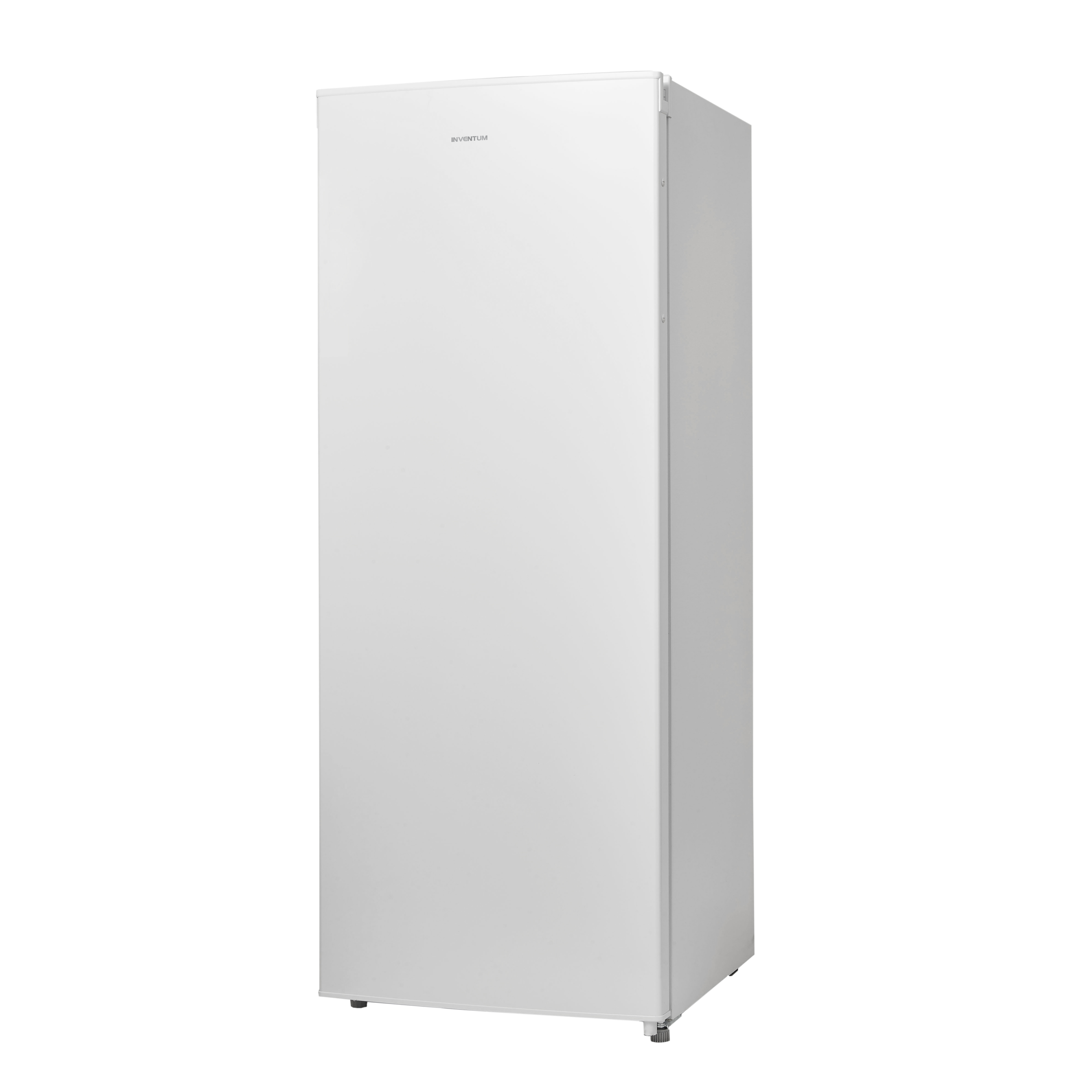 Un frigorifero bianco su sfondo bianco. Design semplice.