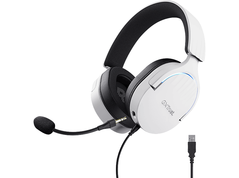 TRUST GXT 490W Fayzo USB Gaming Headset für PC PS5, Over-ear Zubehör für PS5 Zweifarbig