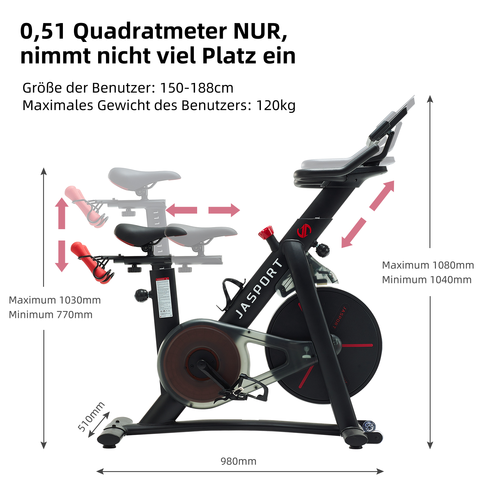 JASPORT S3 Smart (schwarz) Indoor Cycle, Schwarz