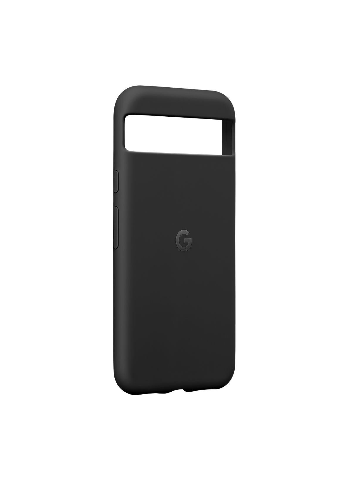 Custodia nera per telefono con il logo Google. Semplice, con finitura liscia.