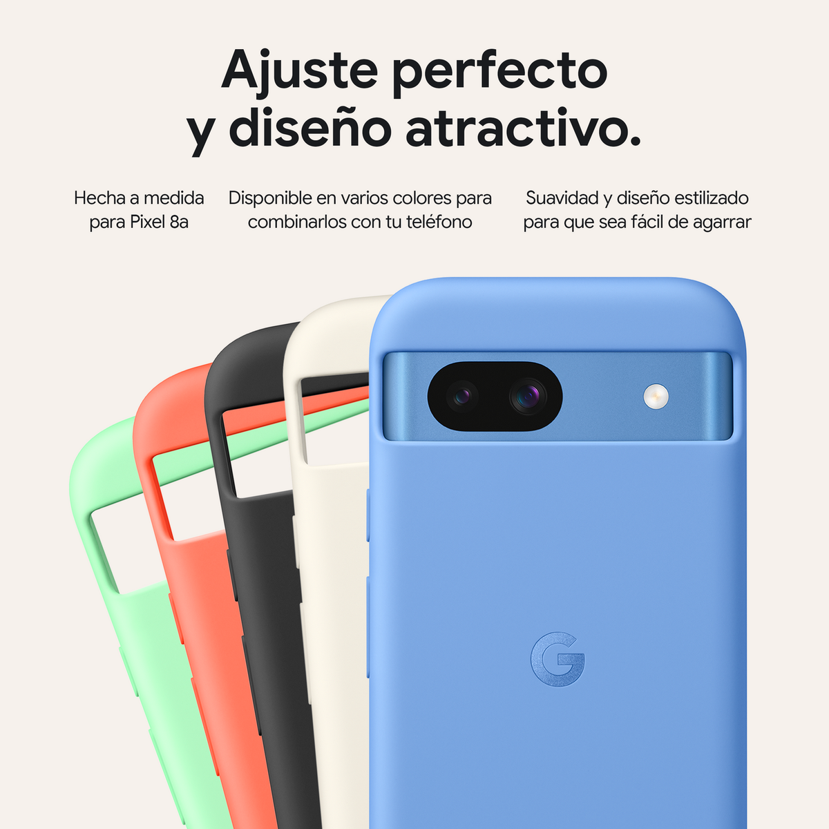 Fundas de teléfono en varios colores. Las fundas son verdes, rojas, negras, blancas y azules.