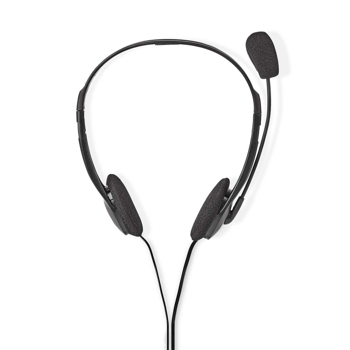 Zwarte headset met microfoon, ontworpen voor communicatie.