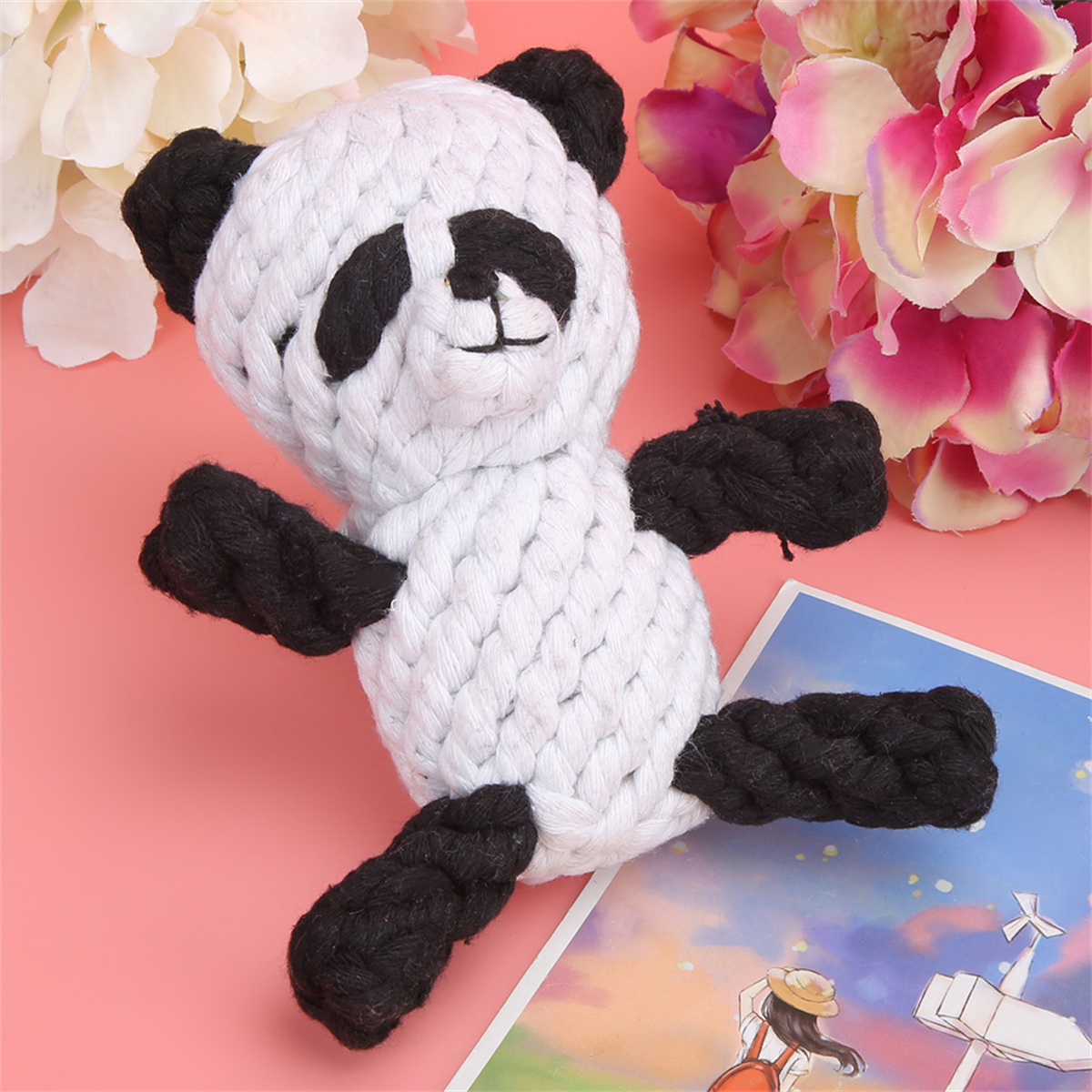 Panda-Stofftier mit weißen und schwarzen Details.